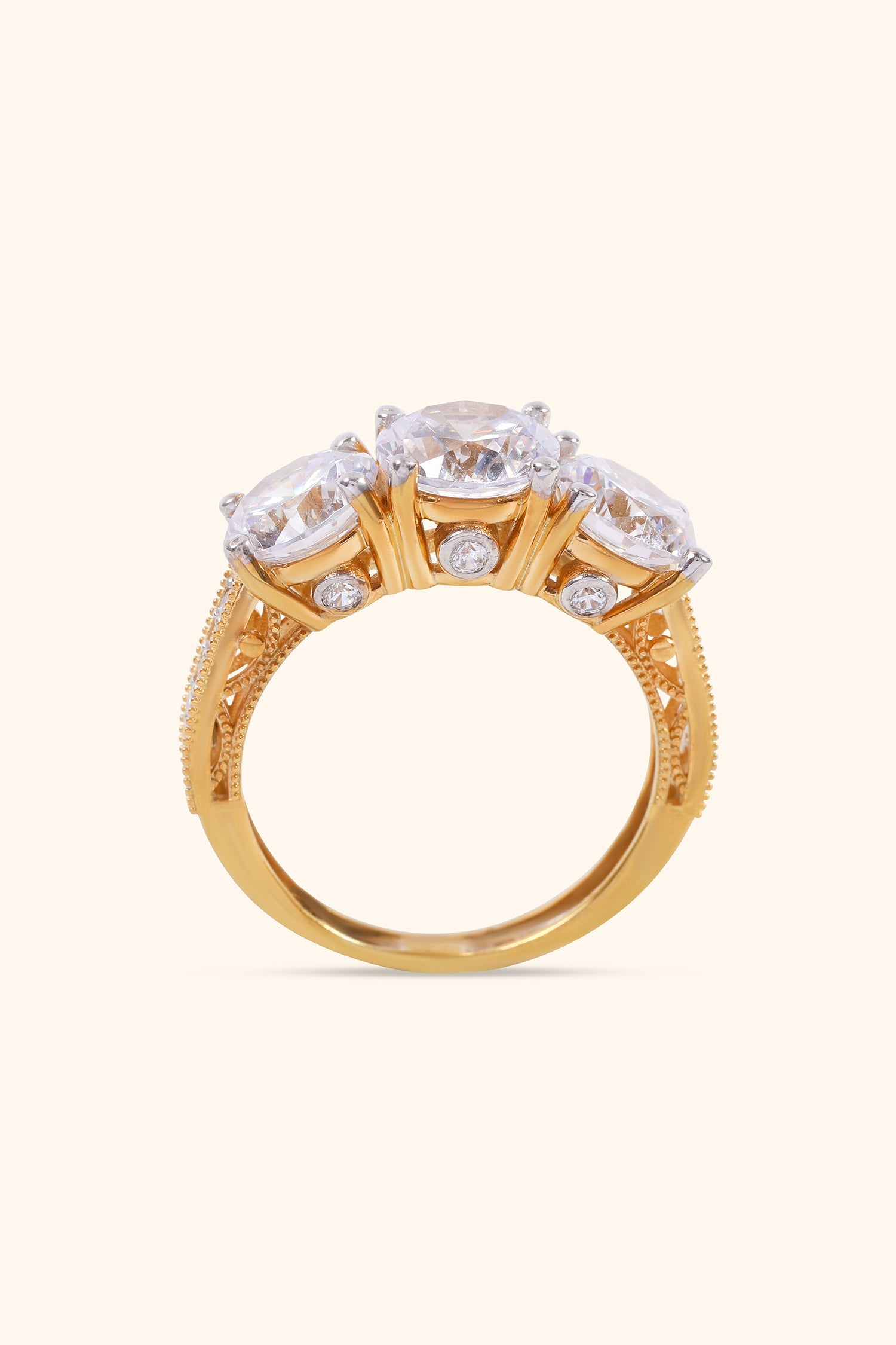 Luciana Trilogy Round Brilliant Solitaire Ring