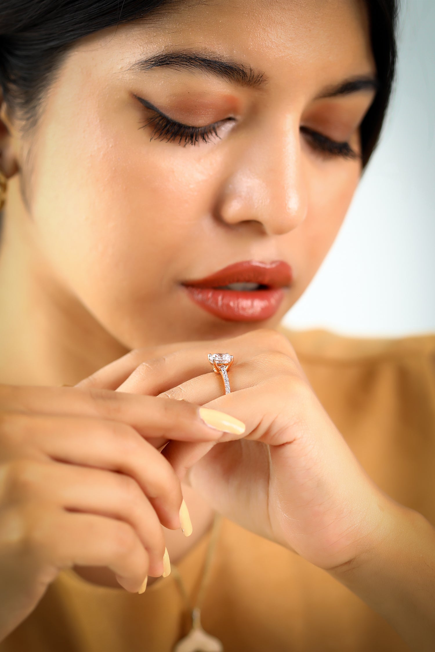 4 Prong Classic Grace Round Brilliant Solitaire Pavé Ring