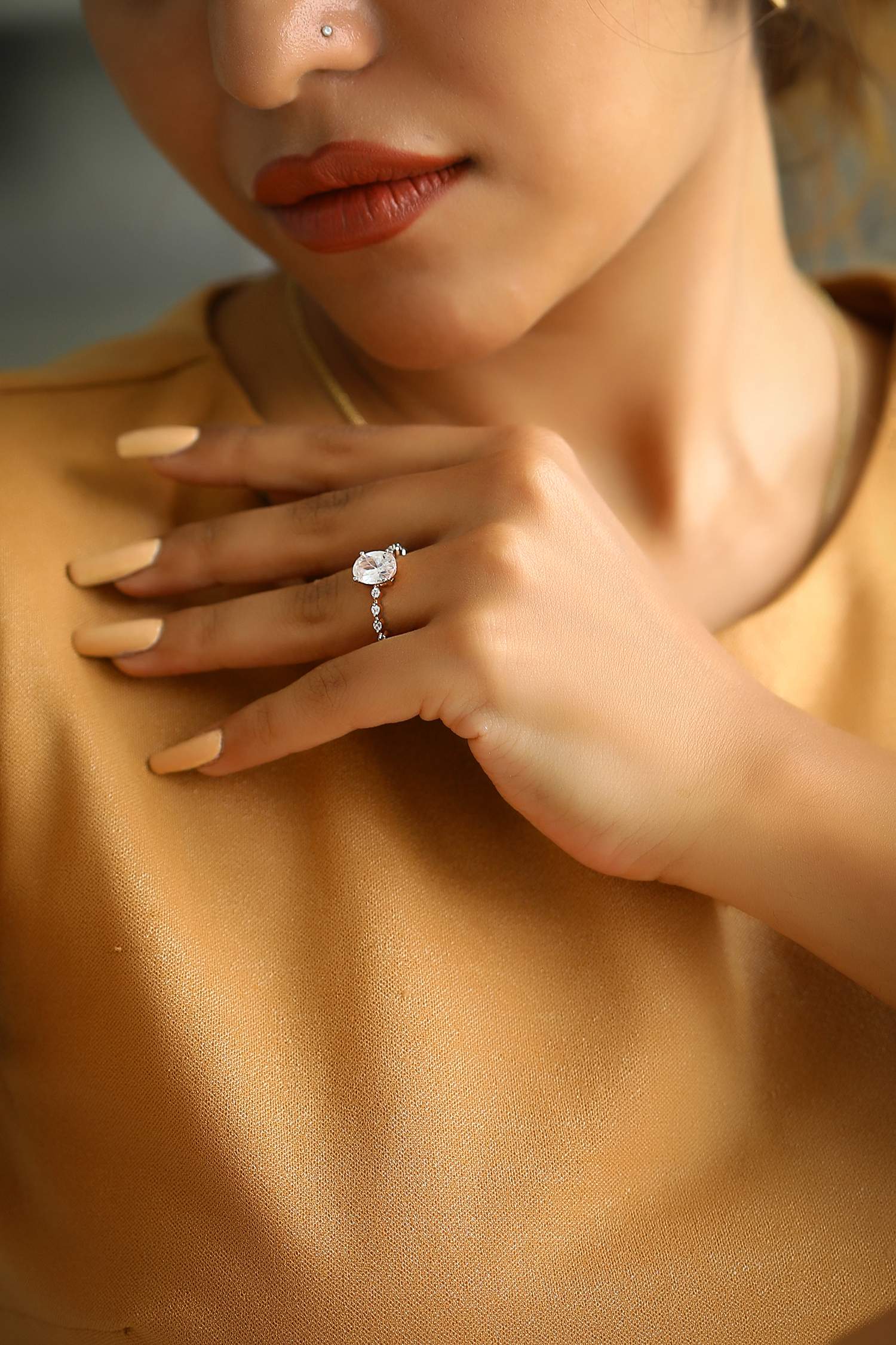Adelina Oval Solitaire Pavé Ring Value