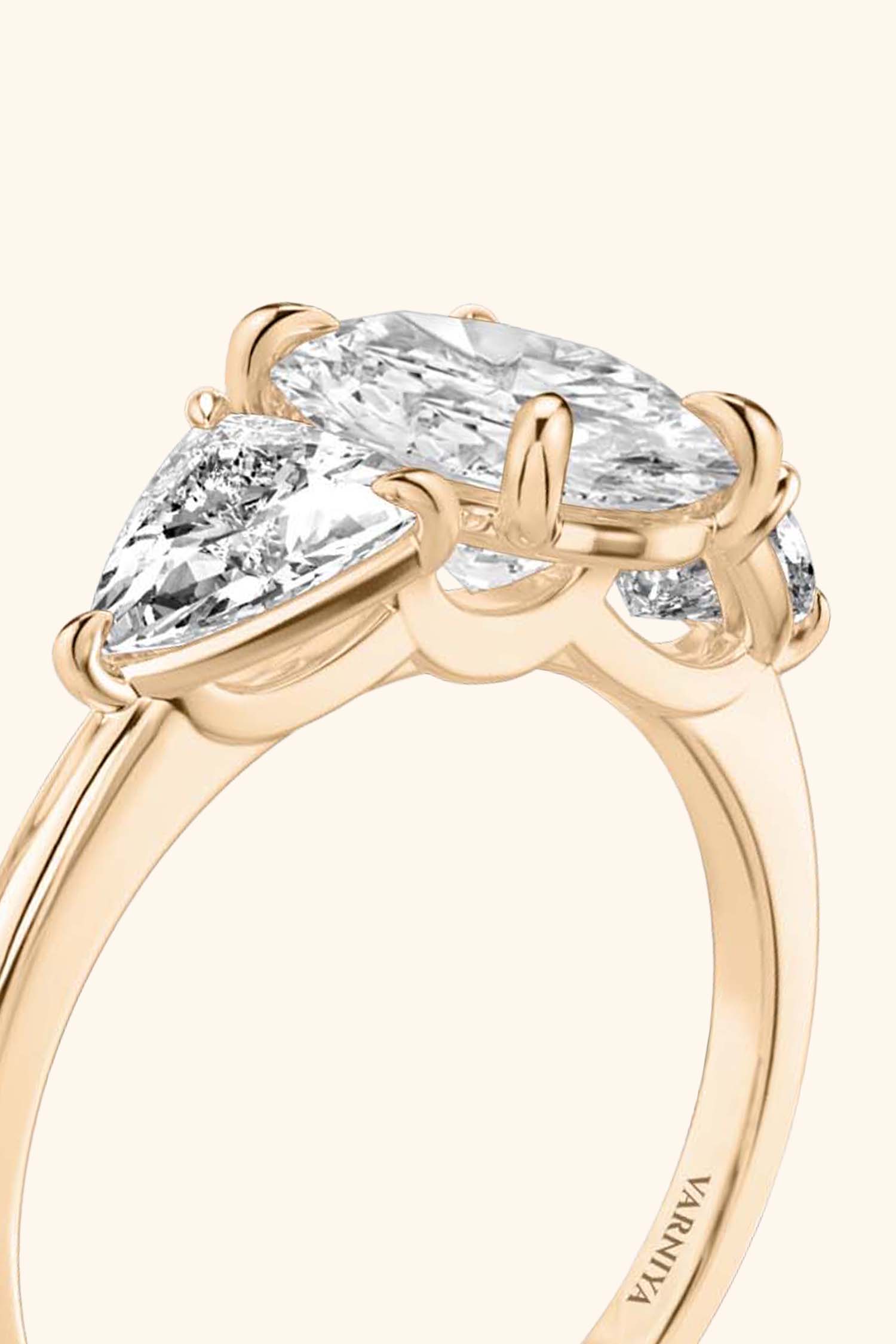 Trilogy Grace Oval with 1/2 Ct Trillion Side Stones