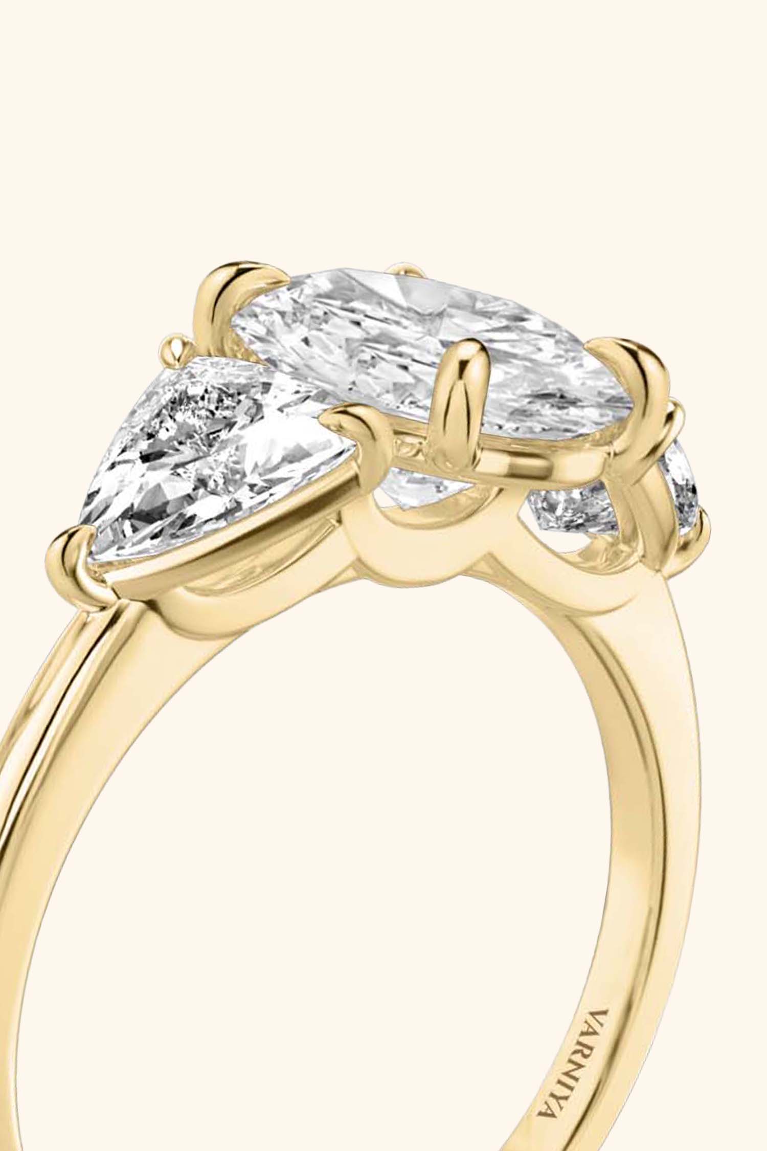 Trilogy Grace Oval with 1/2 Ct Trillion Side Stones