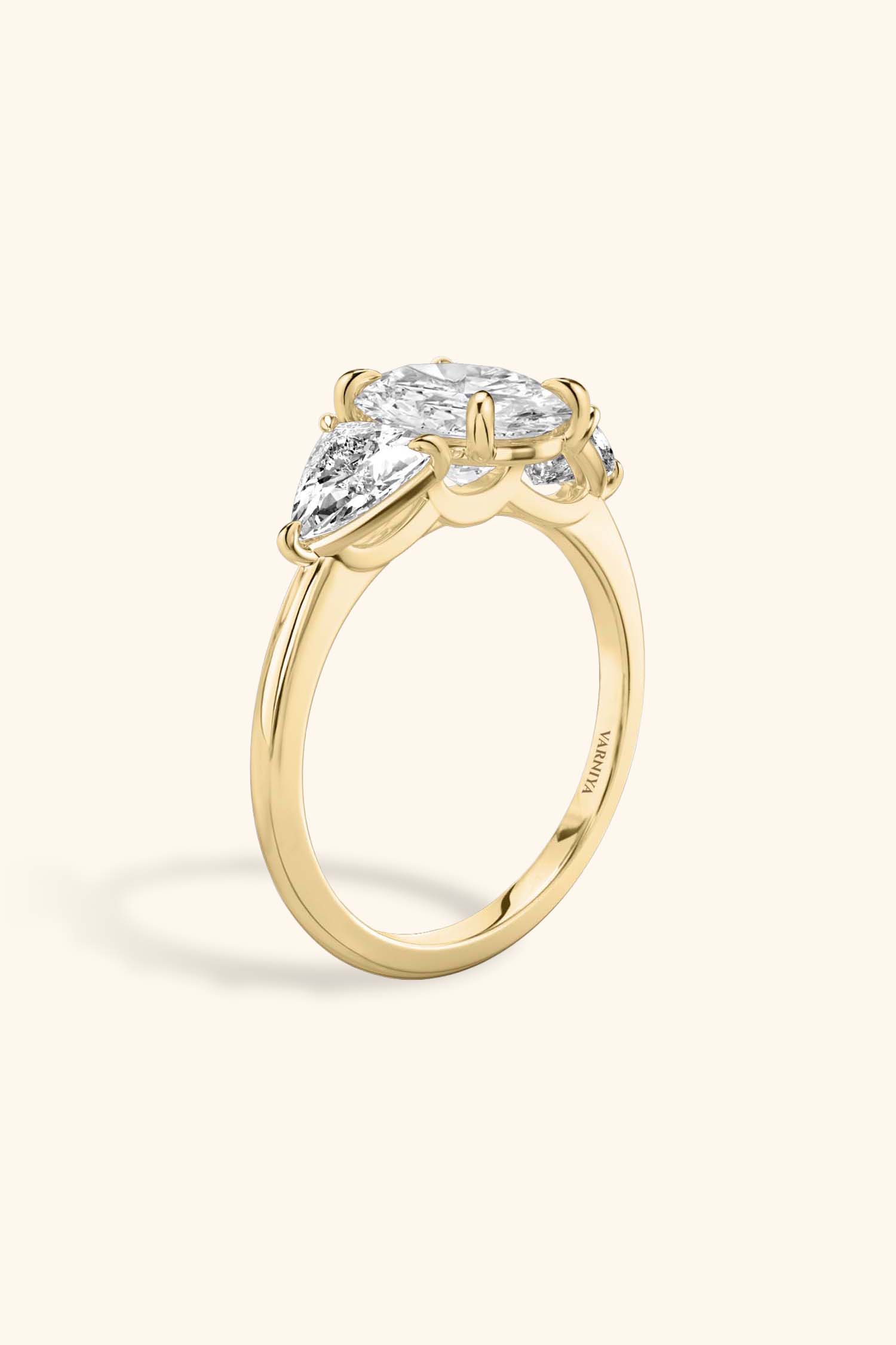Trilogy Grace Oval with 1/2 Ct Trillion Side Stones