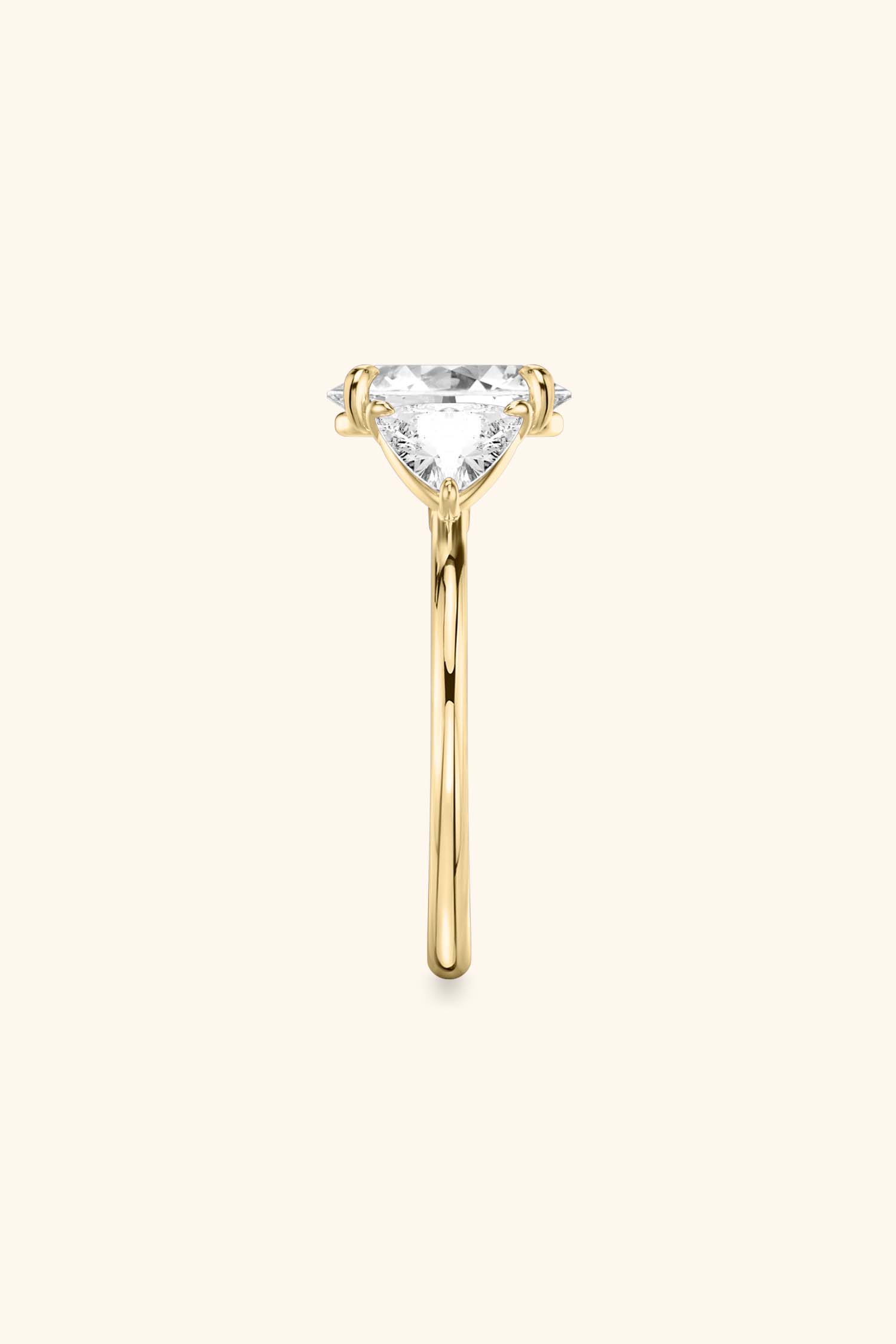 Trilogy Grace Oval with 1/2 Ct Trillion Side Stones
