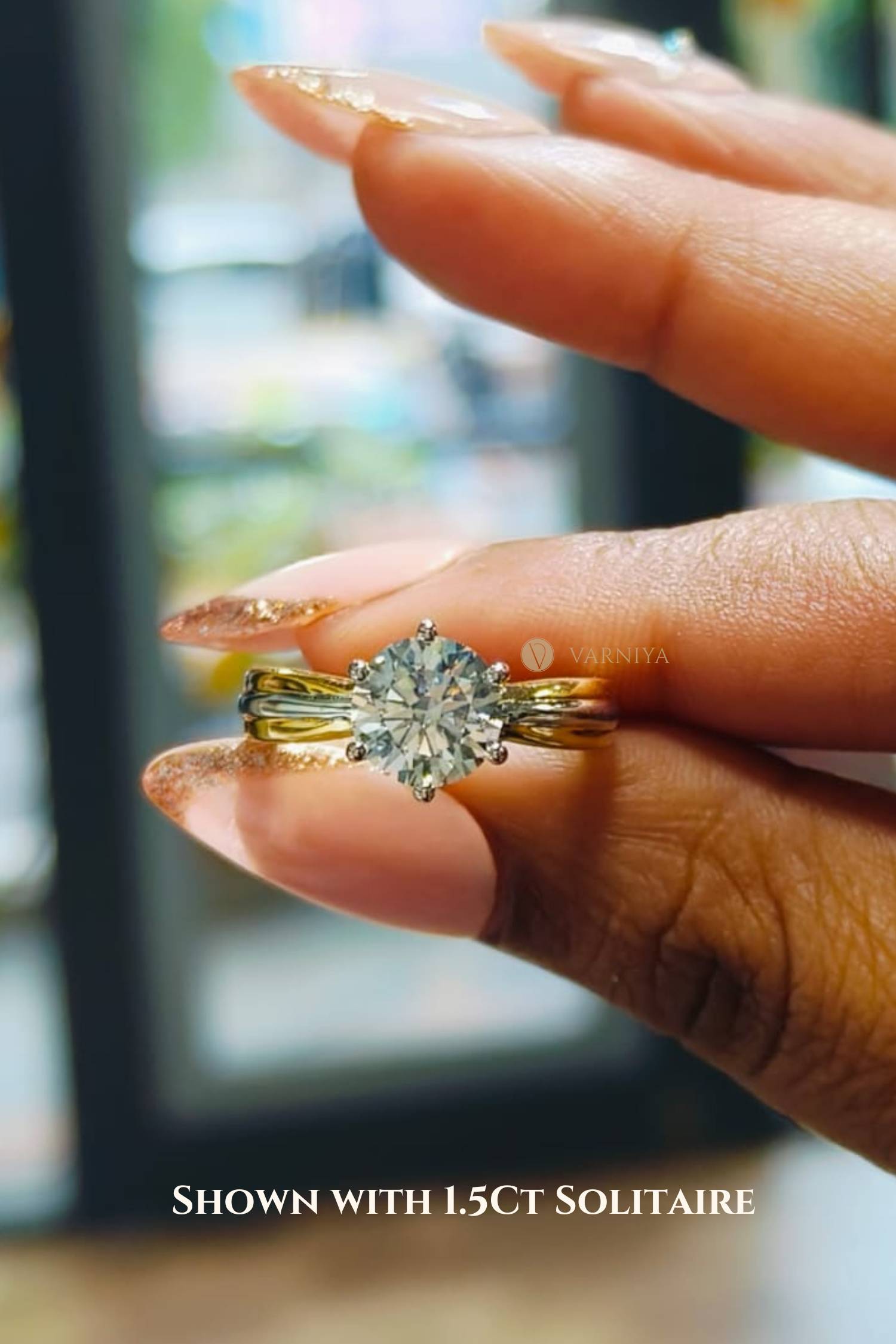 Esperanza Dual-tone Ring with a Round Value Solitaire
