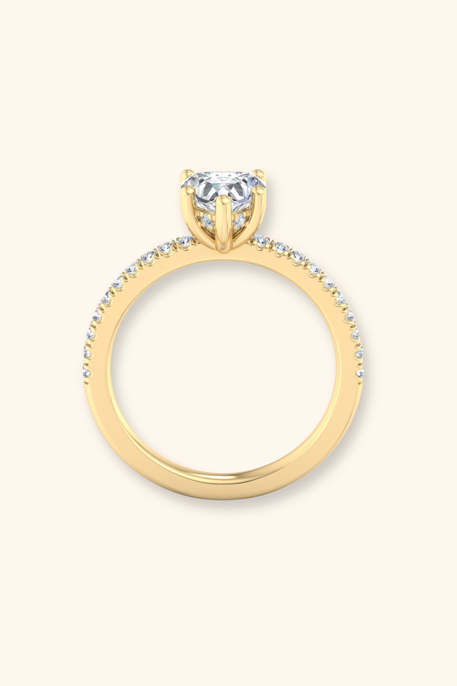 Corazón Heart Solitaire Pavé Ring