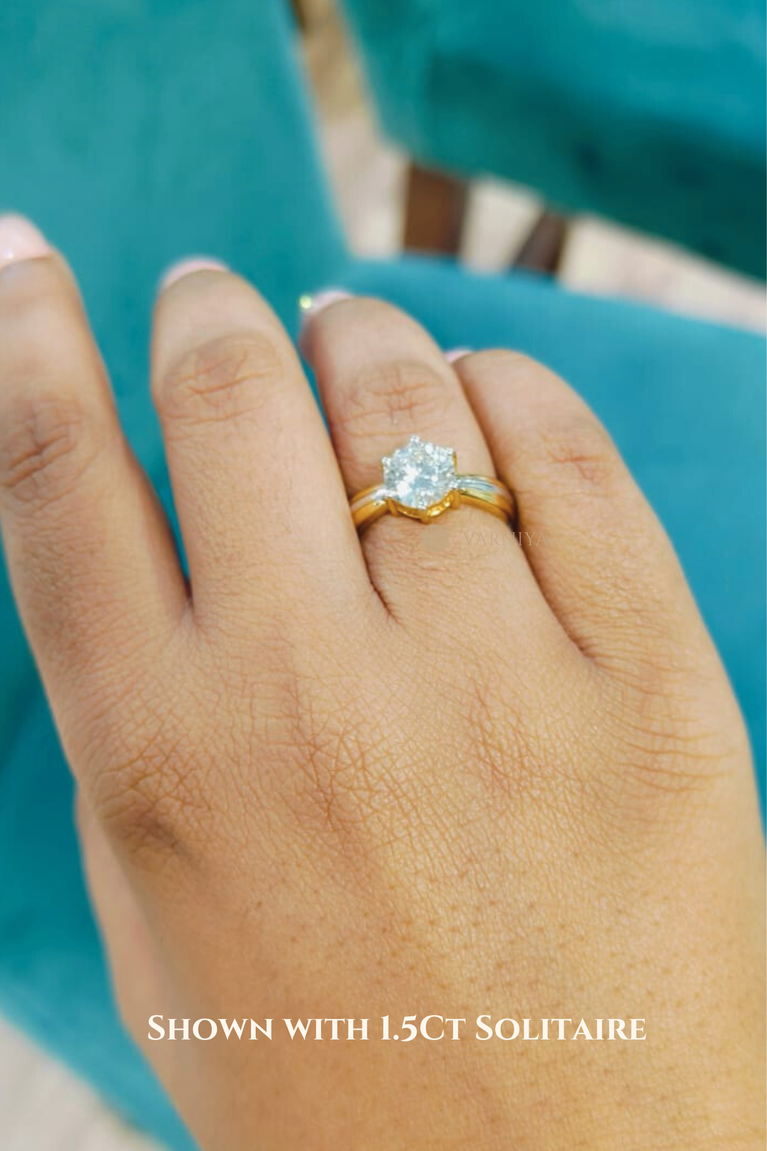 Esperanza Dual-tone Ring with a Round Value Solitaire