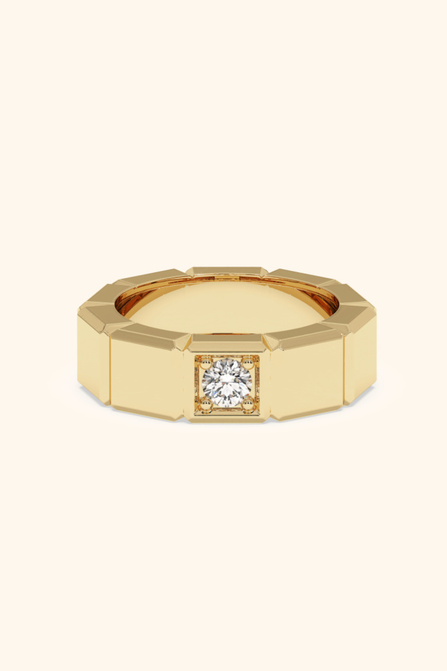 Honor Band with Round Solitaire