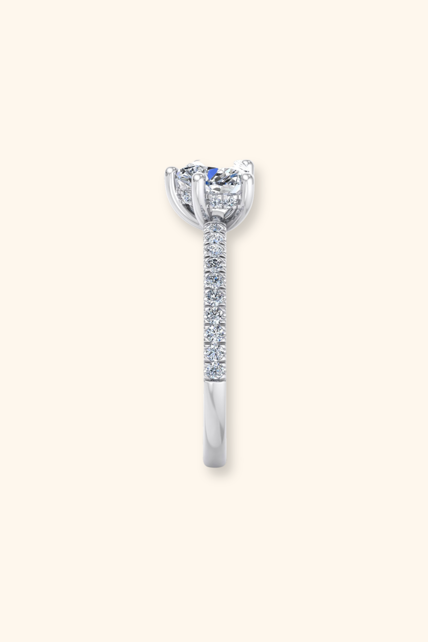 Corazón Heart Solitaire Pavé Ring