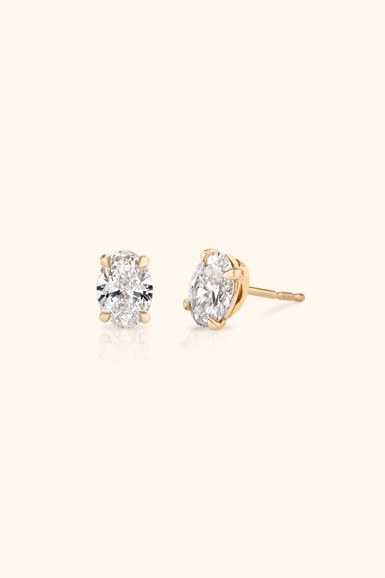 Classic Diamond Studs set with an Oval Solitaire