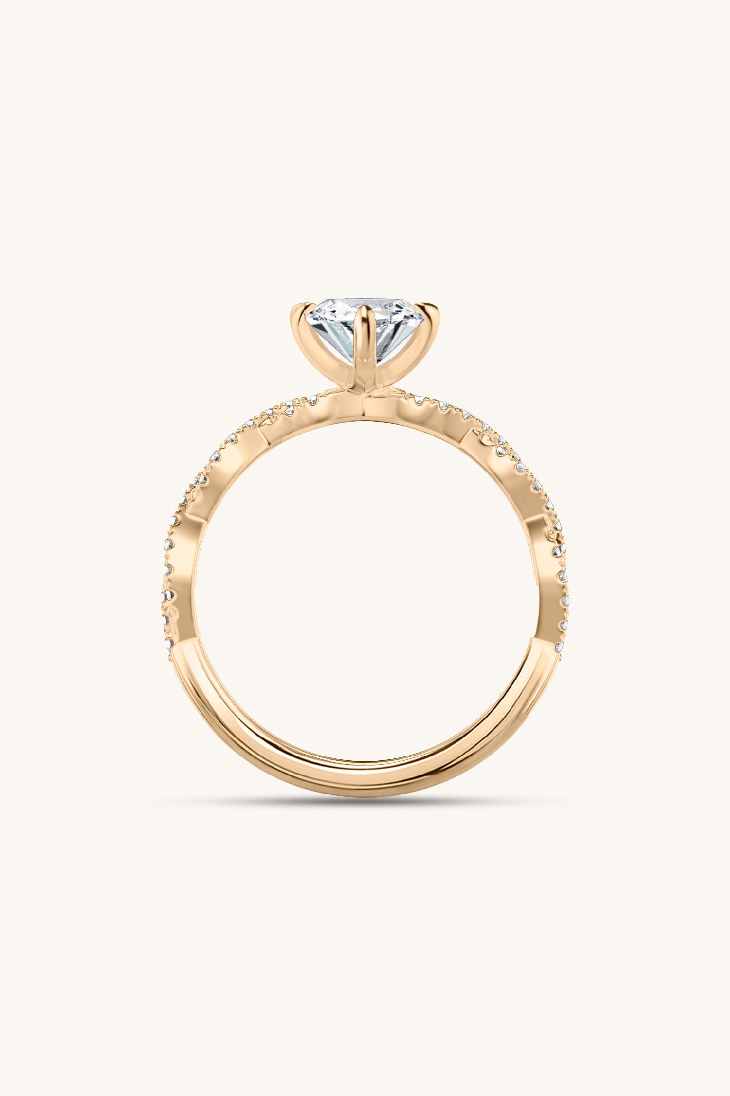 Helena Marquise Solitaire Double Pavé Ring
