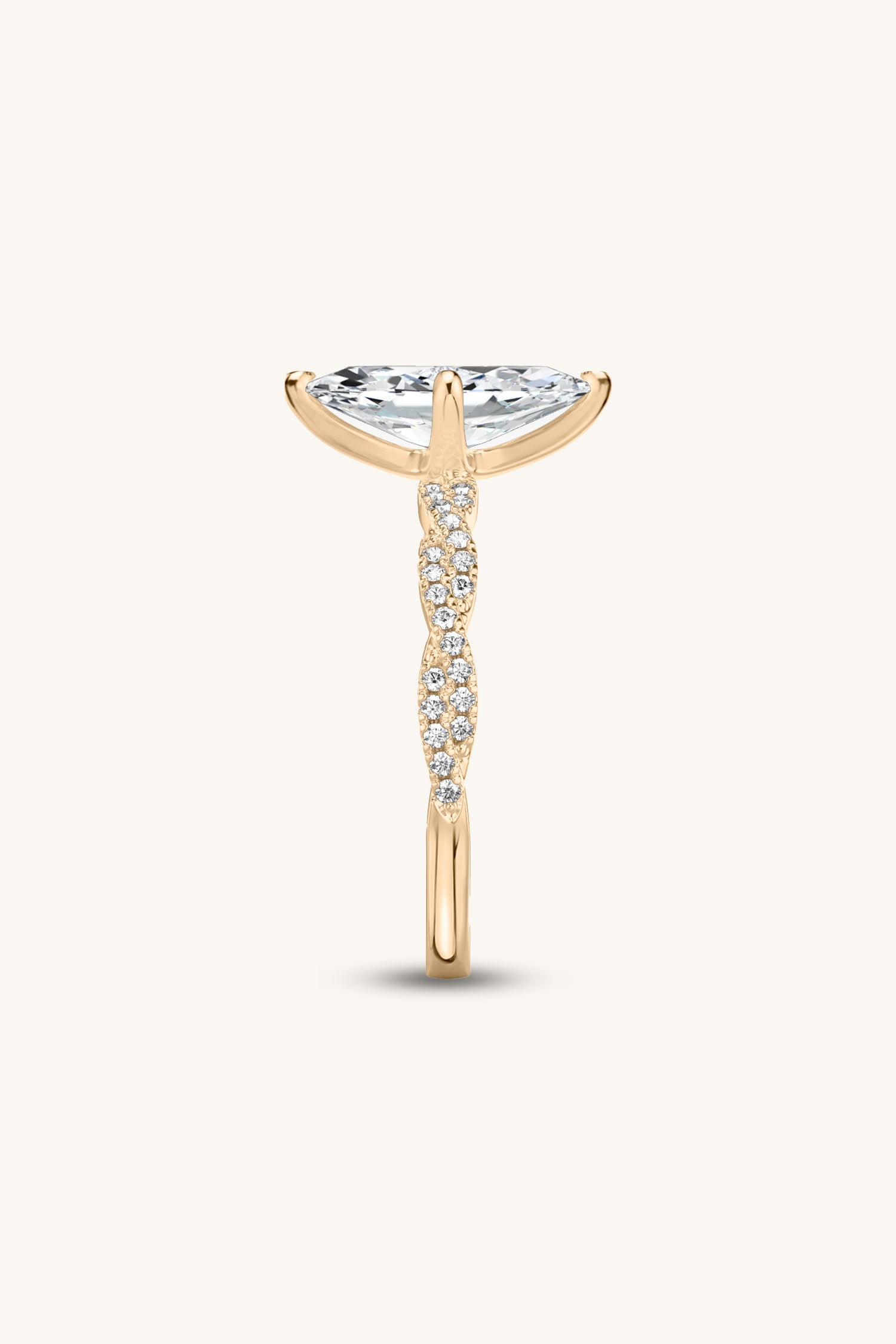 Helena Marquise Solitaire Double Pavé Ring