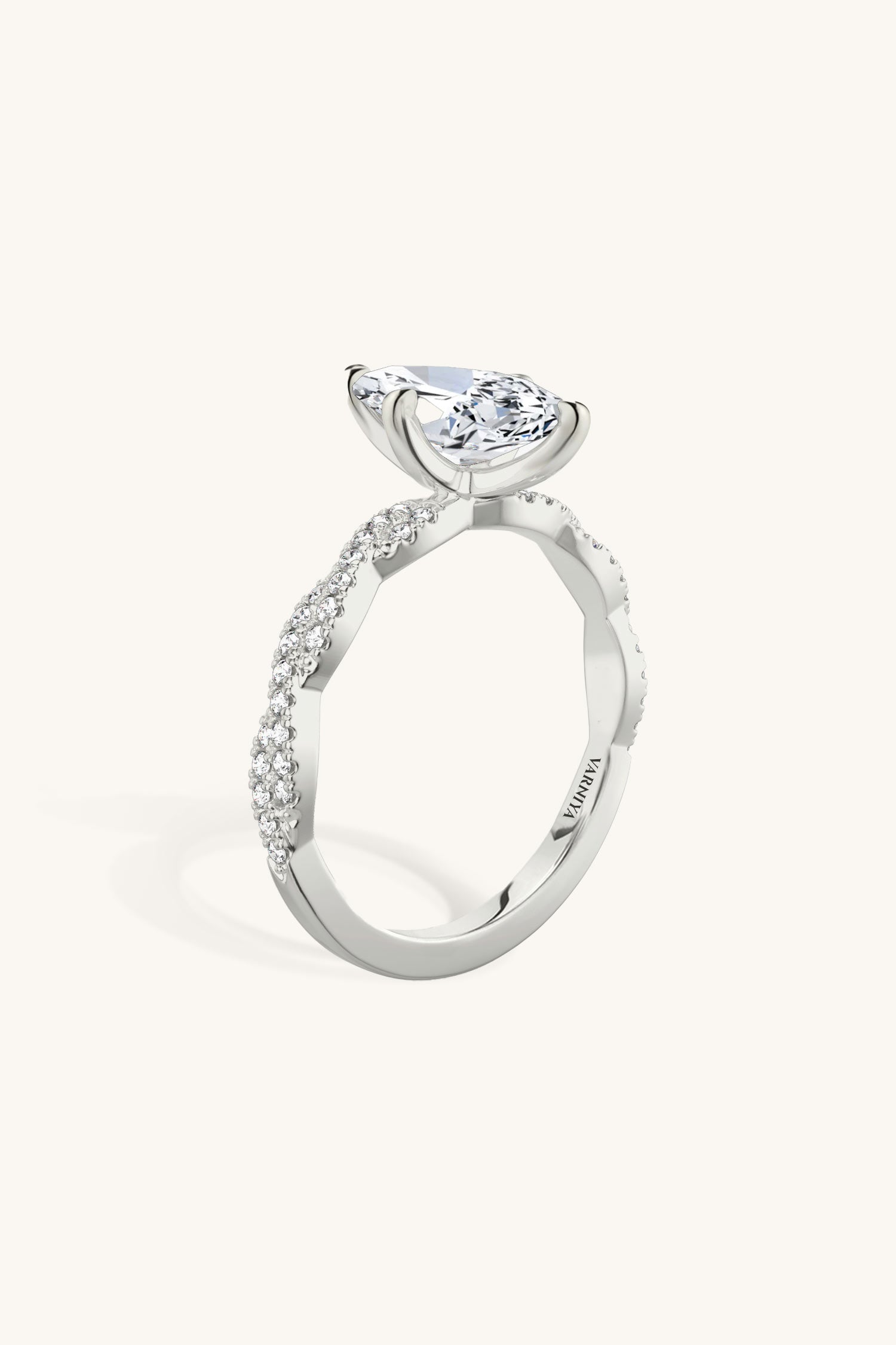 Helena Marquise Solitaire Double Pavé Ring
