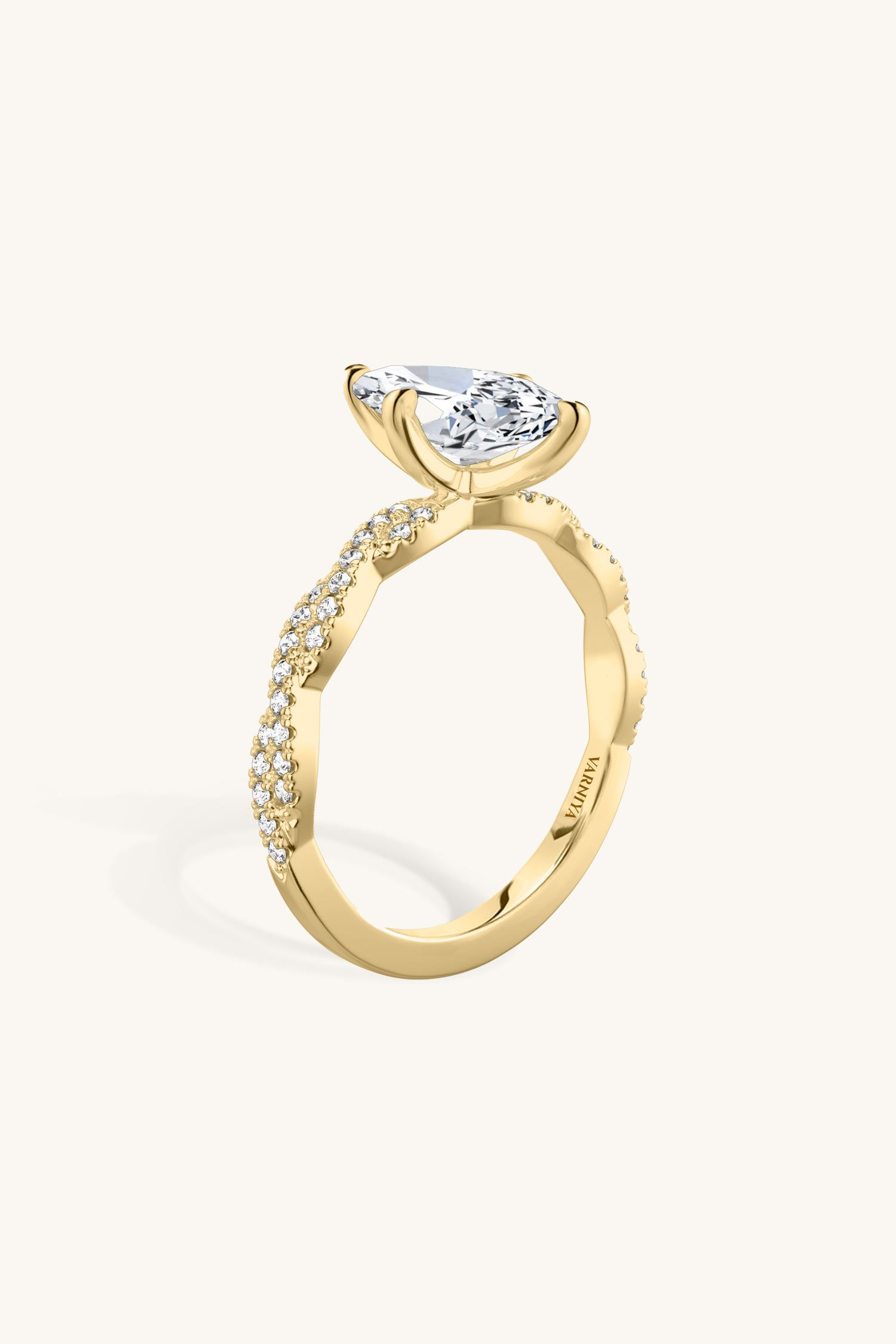 Helena Marquise Solitaire Double Pavé Ring