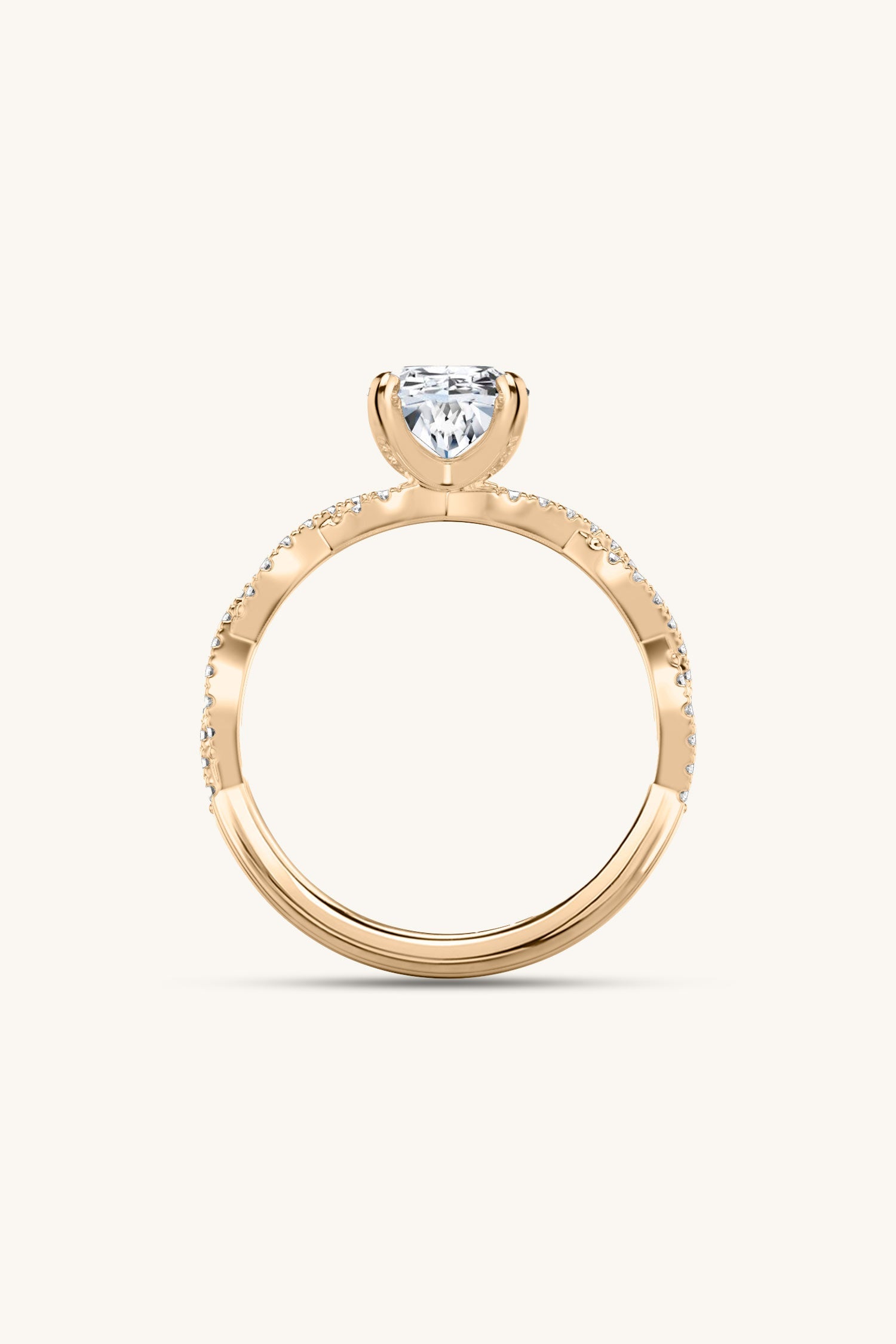 Helena Oval Solitaire Double Pavé Ring