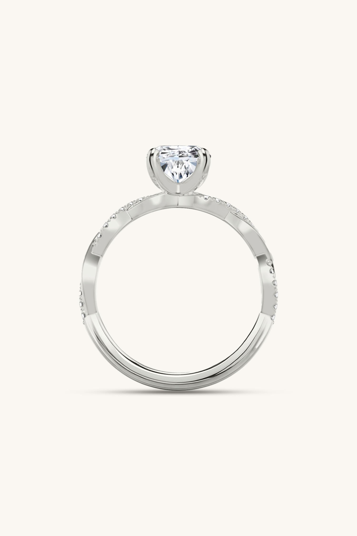 Helena Oval Solitaire Pavé Ring
