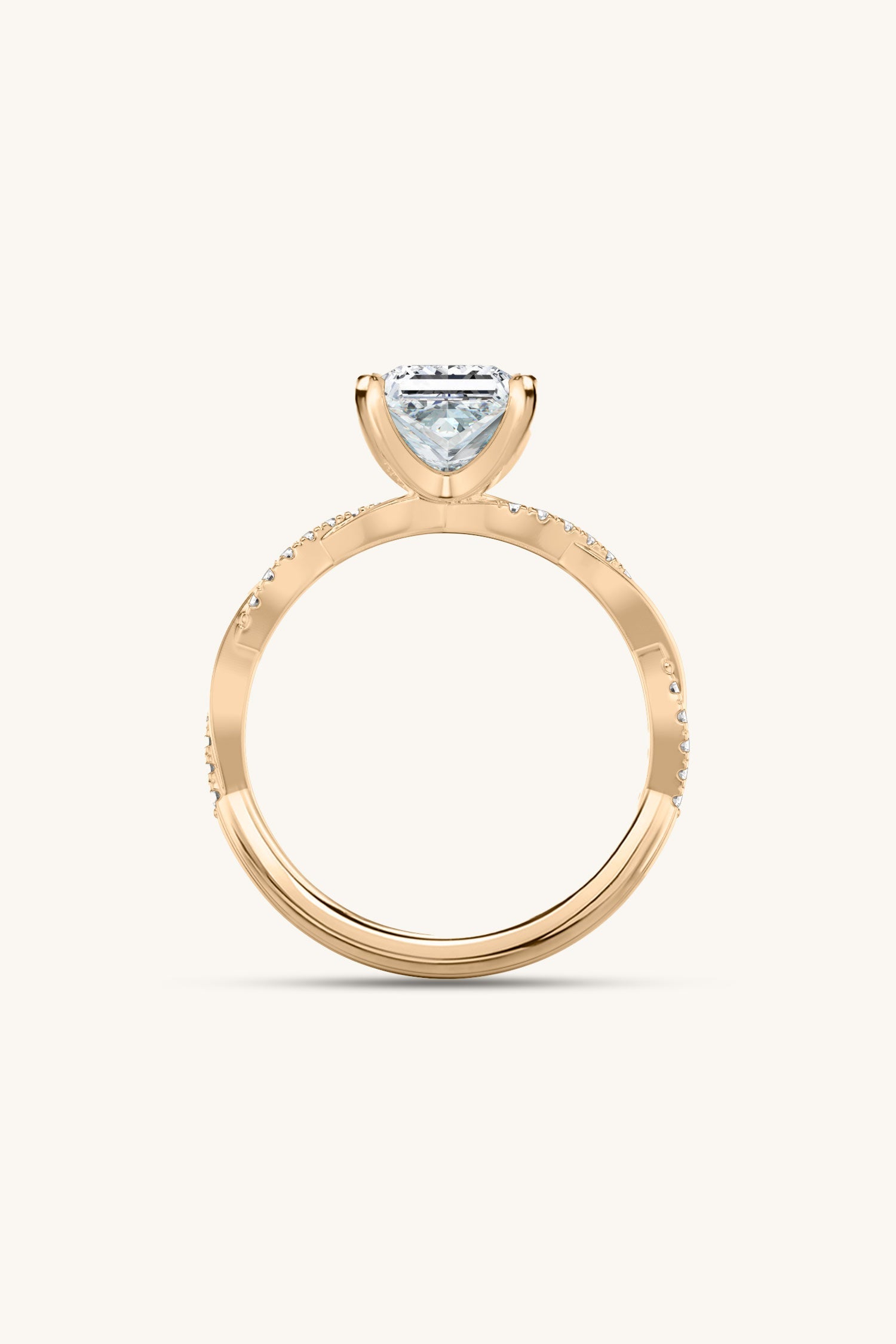 Helena Princess Solitaire Pavé Ring