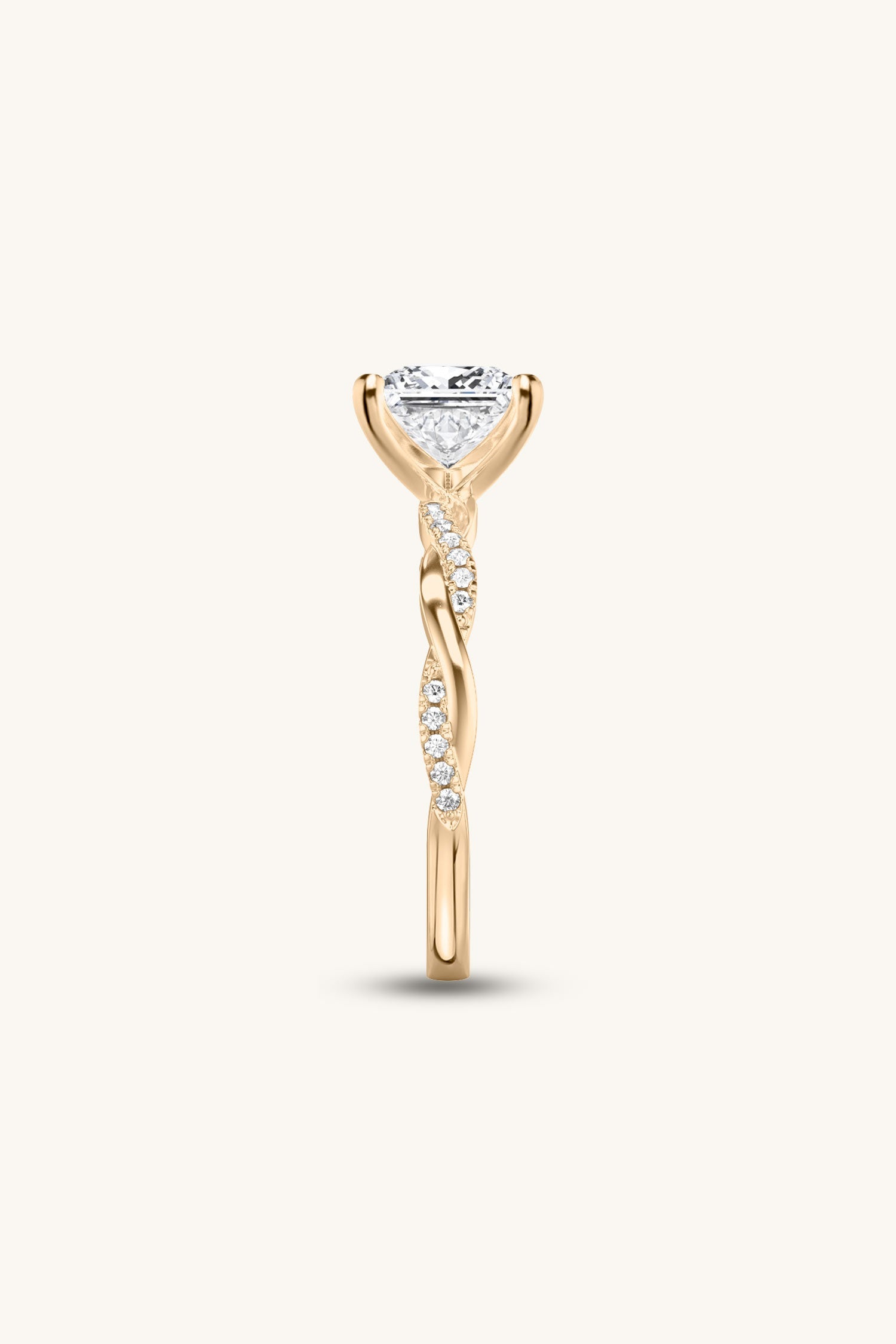 Helena Princess Solitaire Pavé Ring
