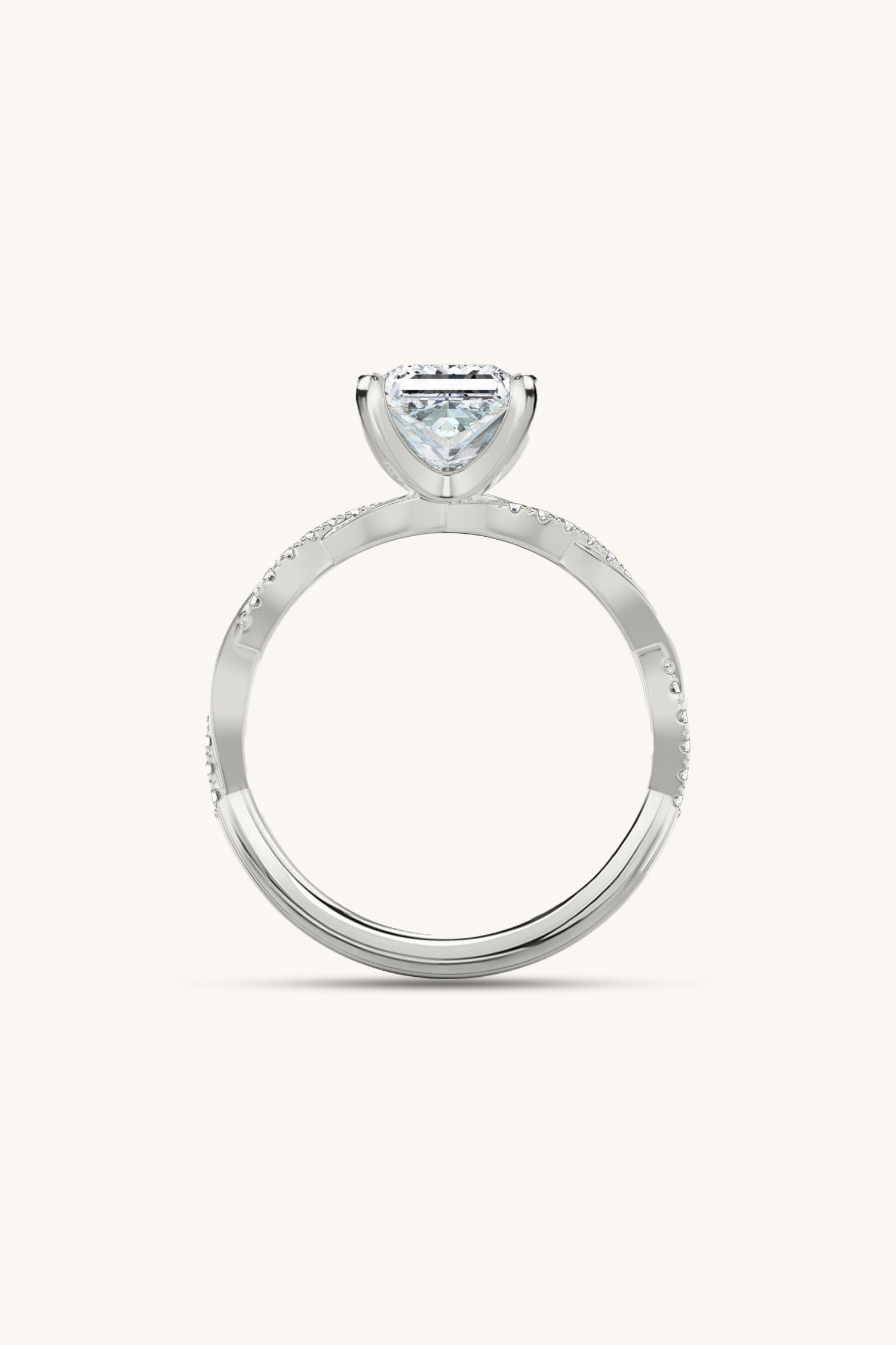 Helena Princess Solitaire Pavé Ring