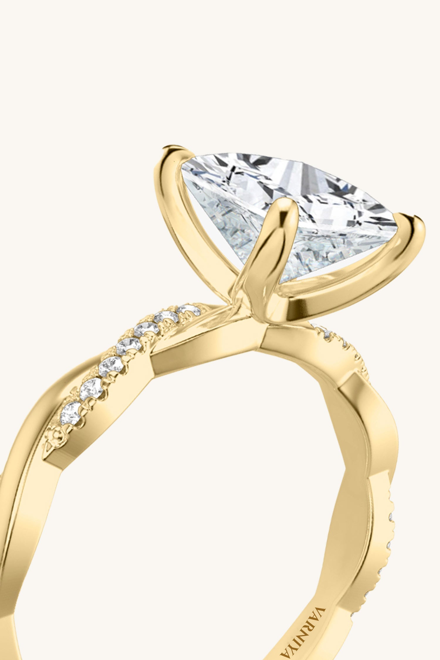Helena Princess Solitaire Pavé Ring