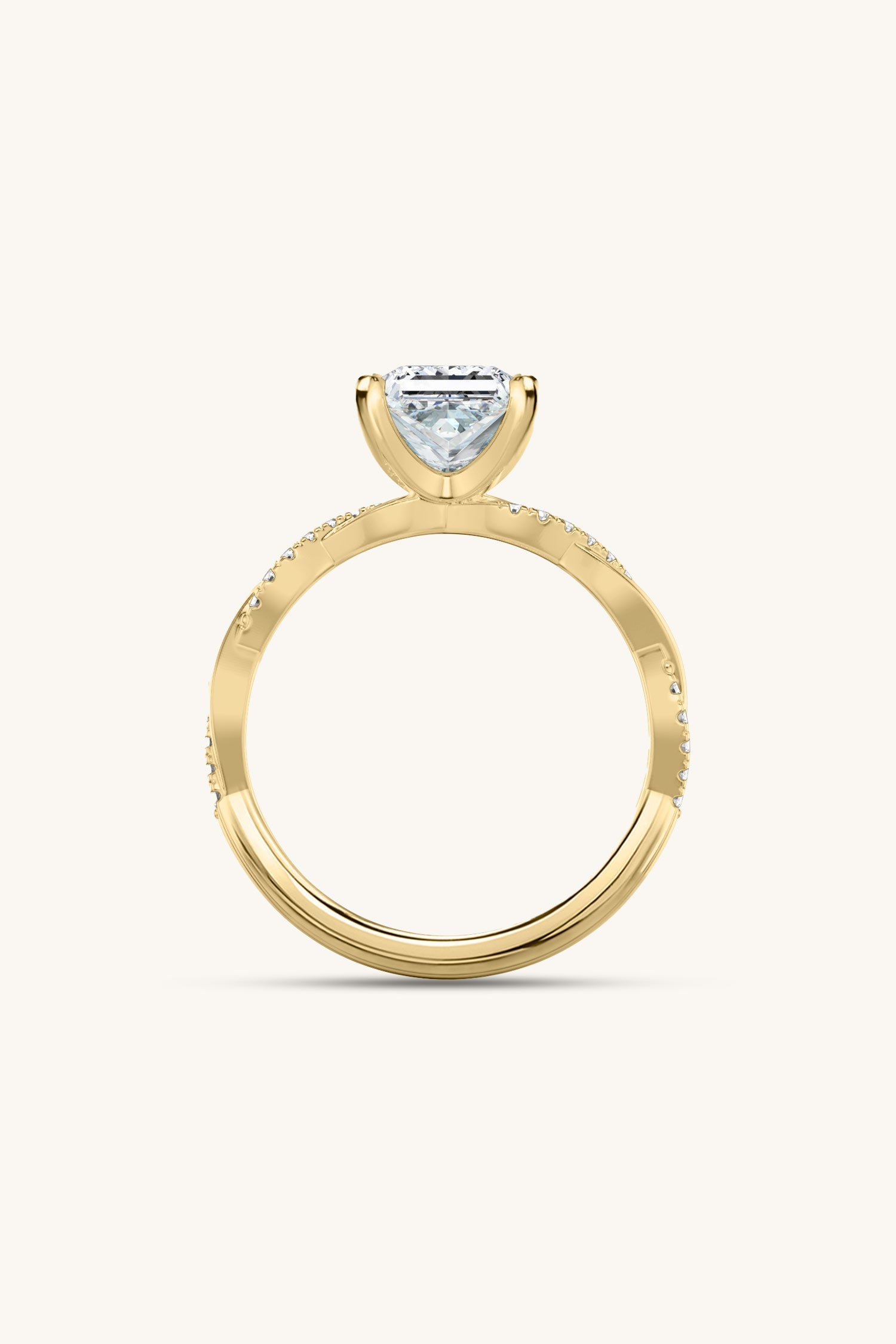 Helena Princess Solitaire Pavé Ring