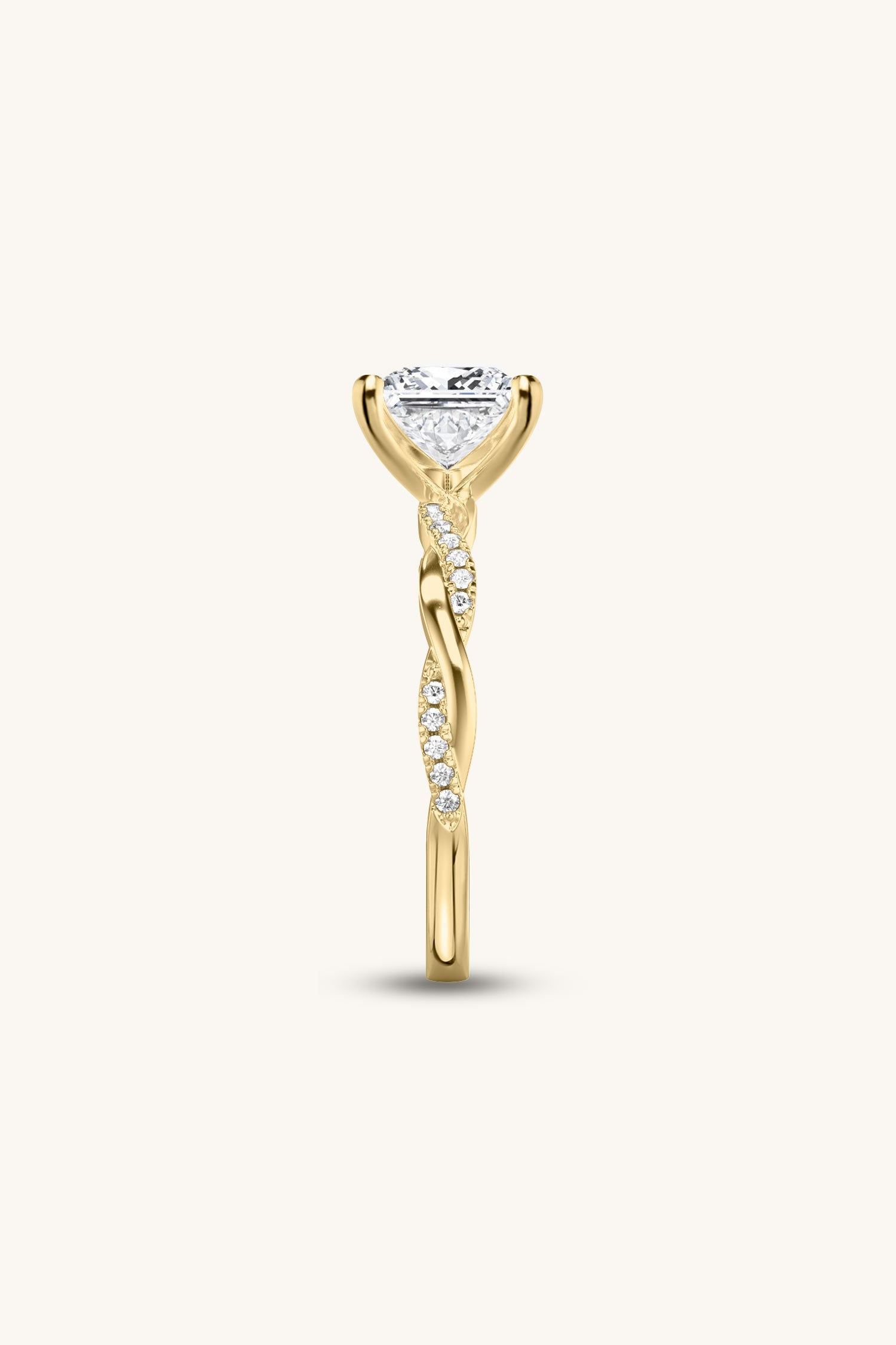 Helena Princess Solitaire Pavé Ring