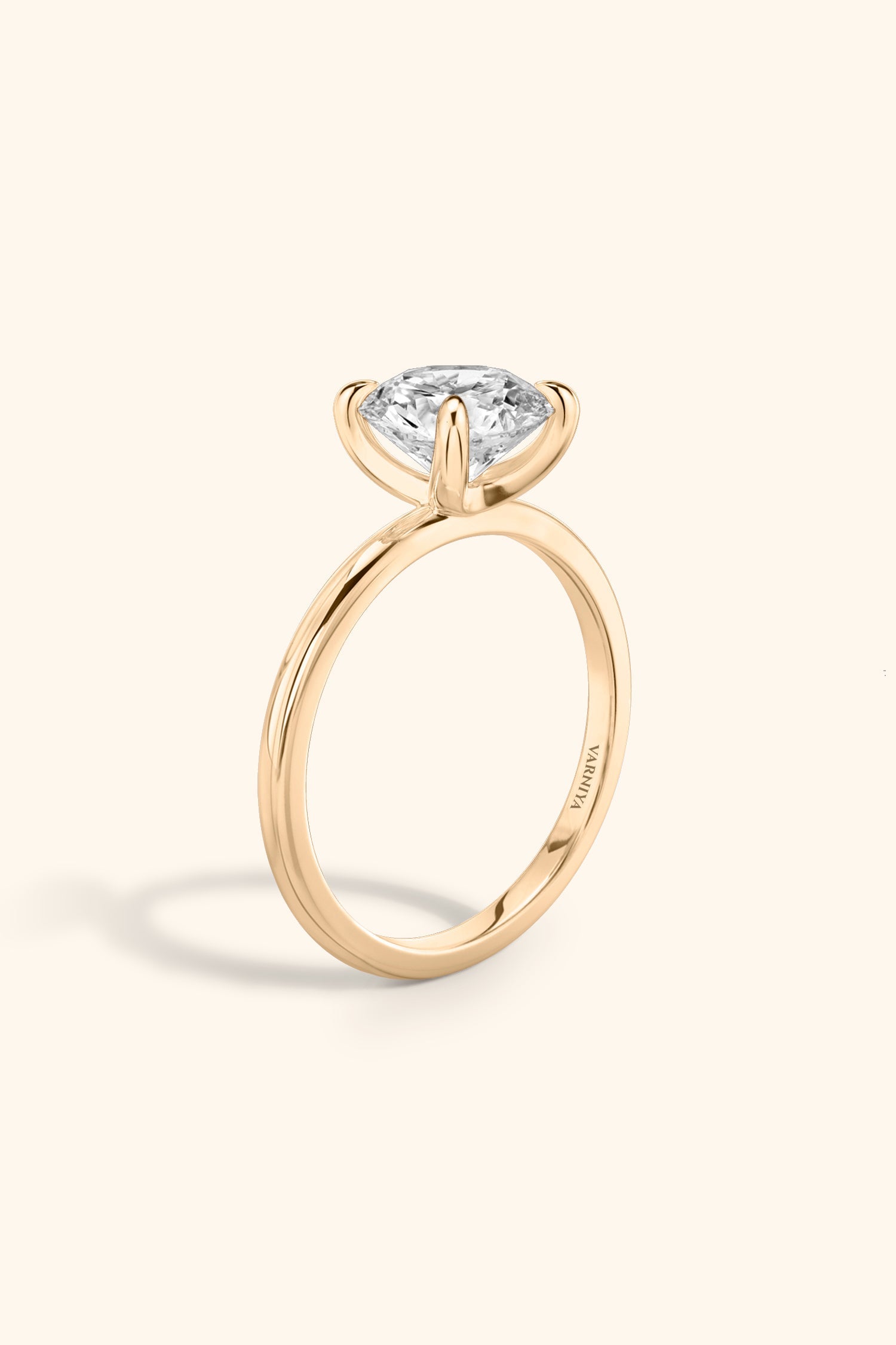 4 Prong Classic Grace Ring with Round Brilliant Solitaire