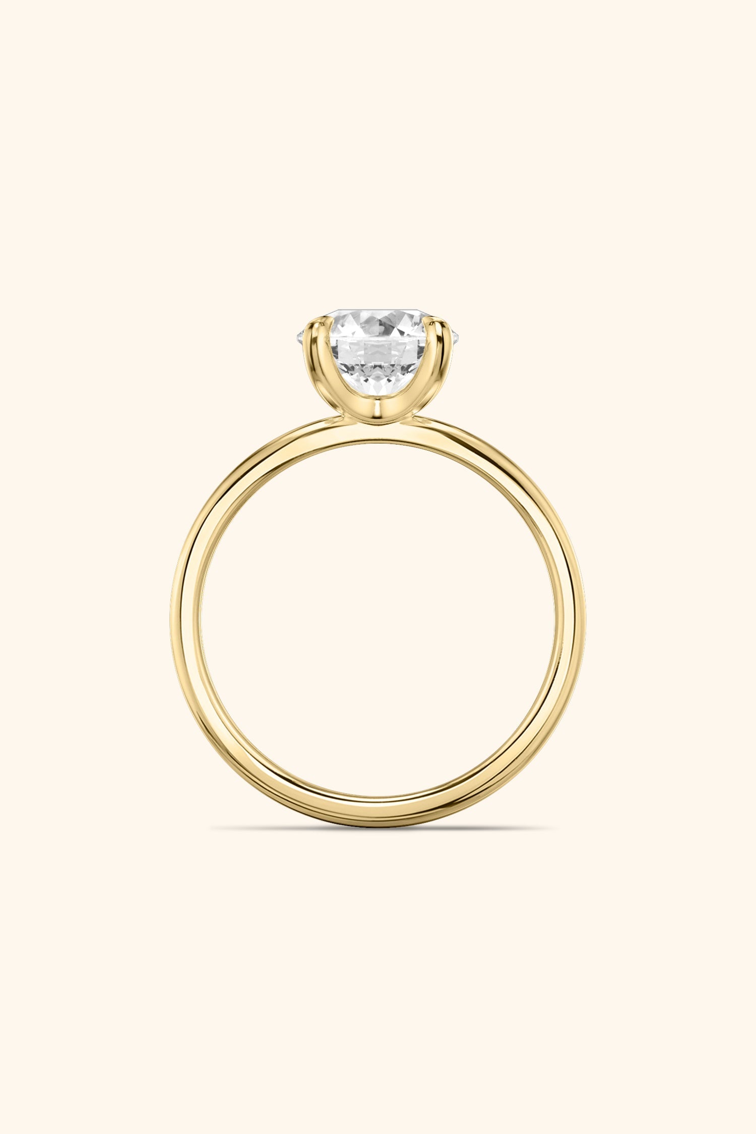 4 Prong Classic Grace Ring with Round Brilliant Solitaire