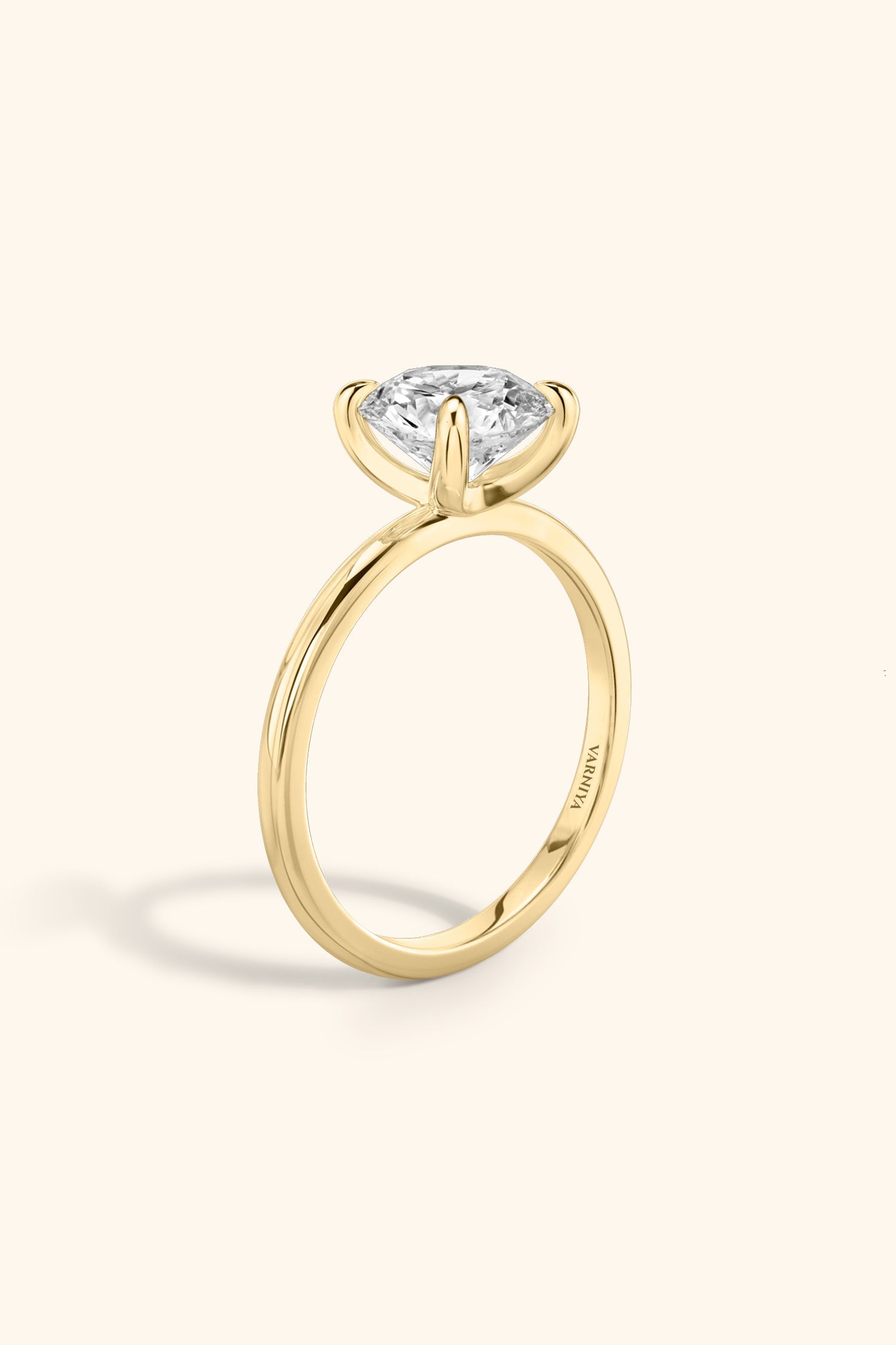 4 Prong Classic Grace Ring with Round Brilliant Solitaire