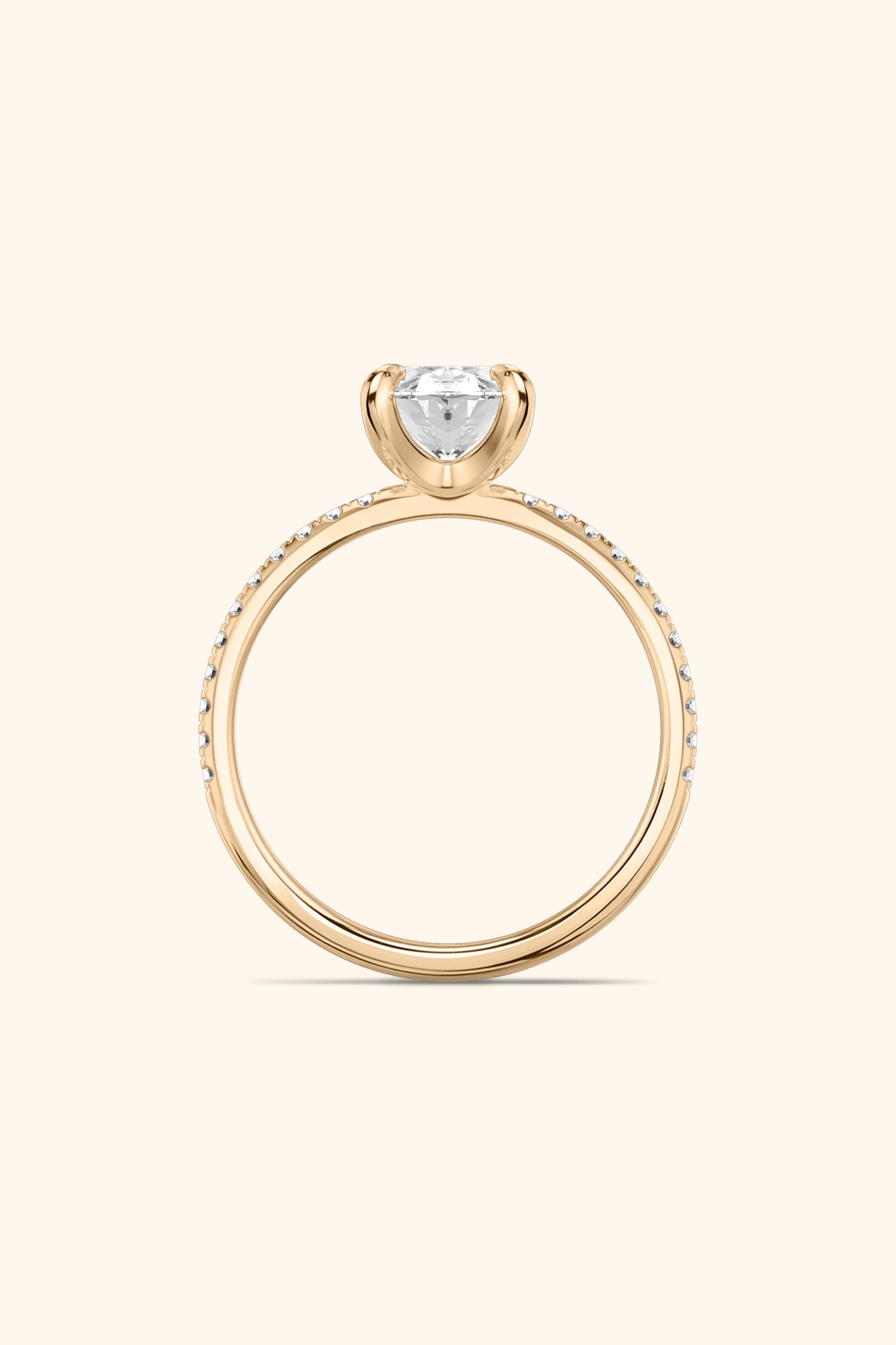 4 Prong Classic Grace Oval Solitaire Pavé Best Ring