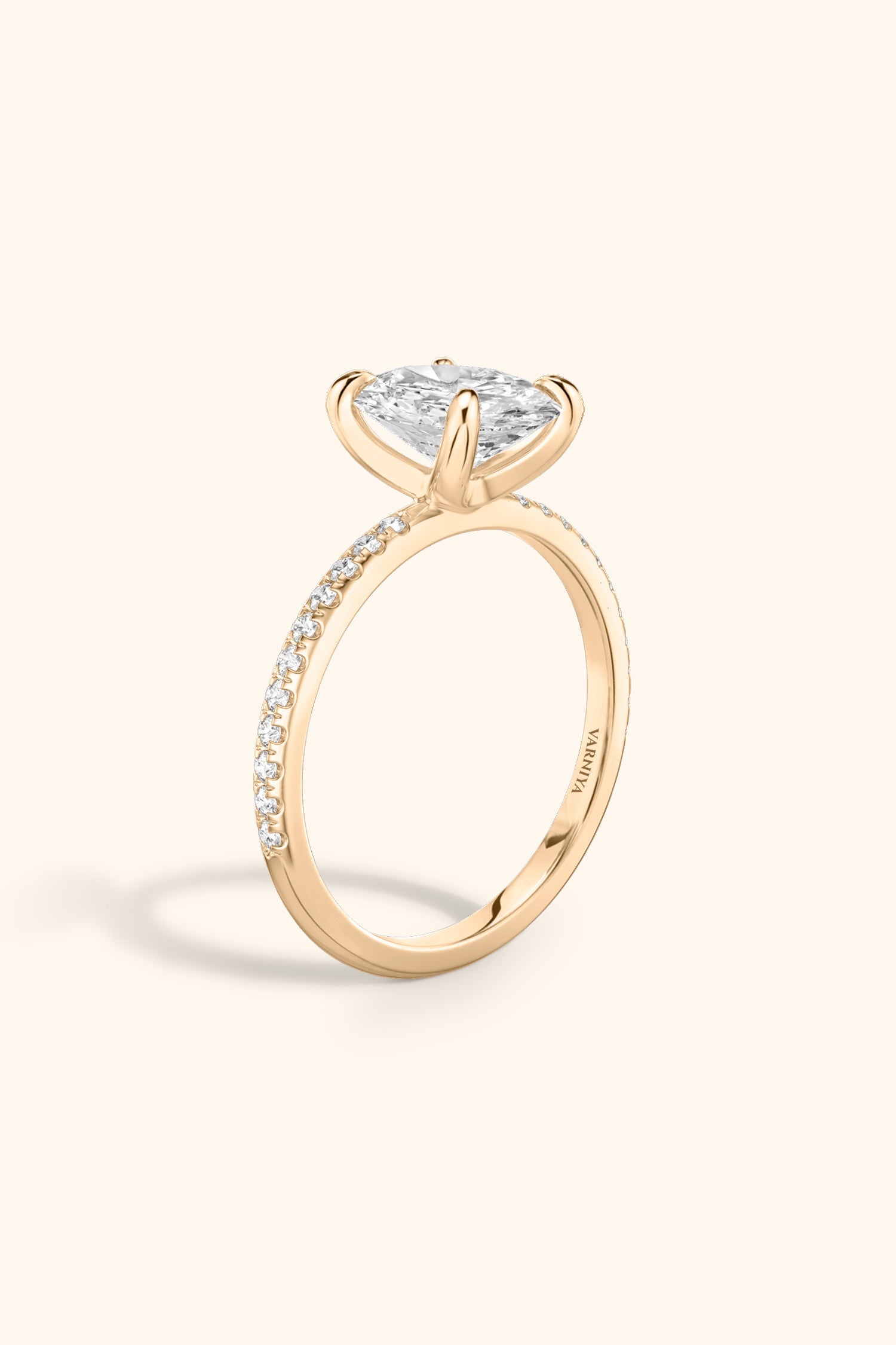 4 Prong Classic Grace Oval Solitaire Pavé Best Ring
