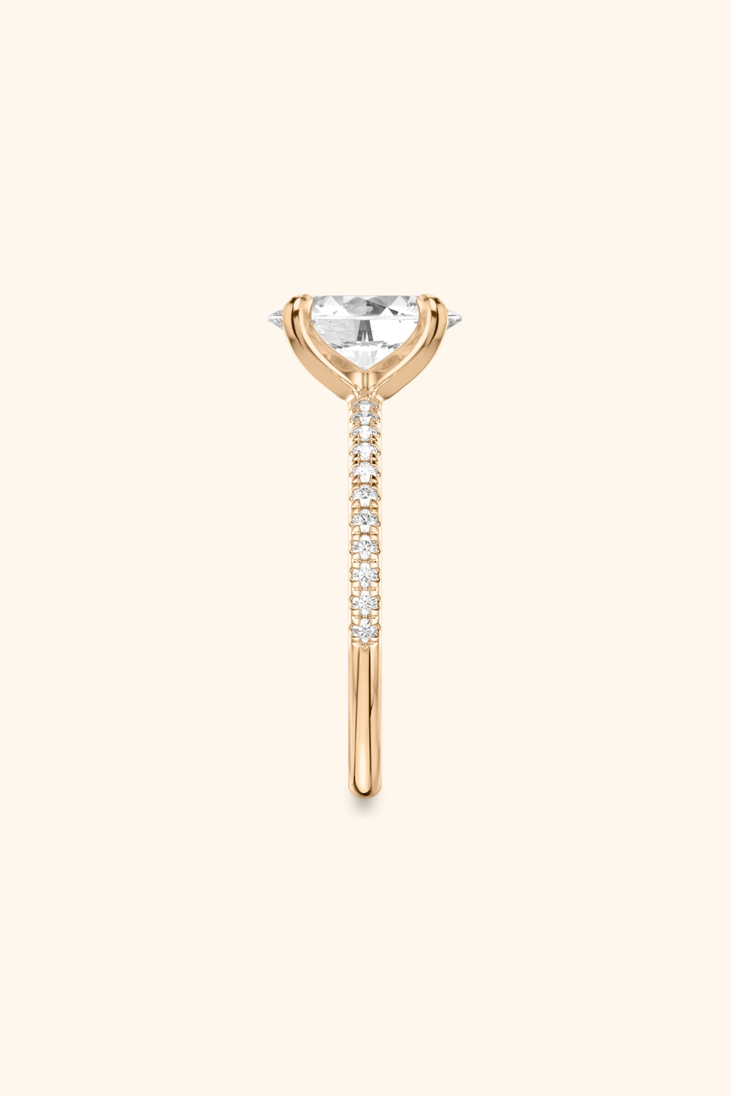 4 Prong Classic Grace Oval Solitaire Pavé Best Ring