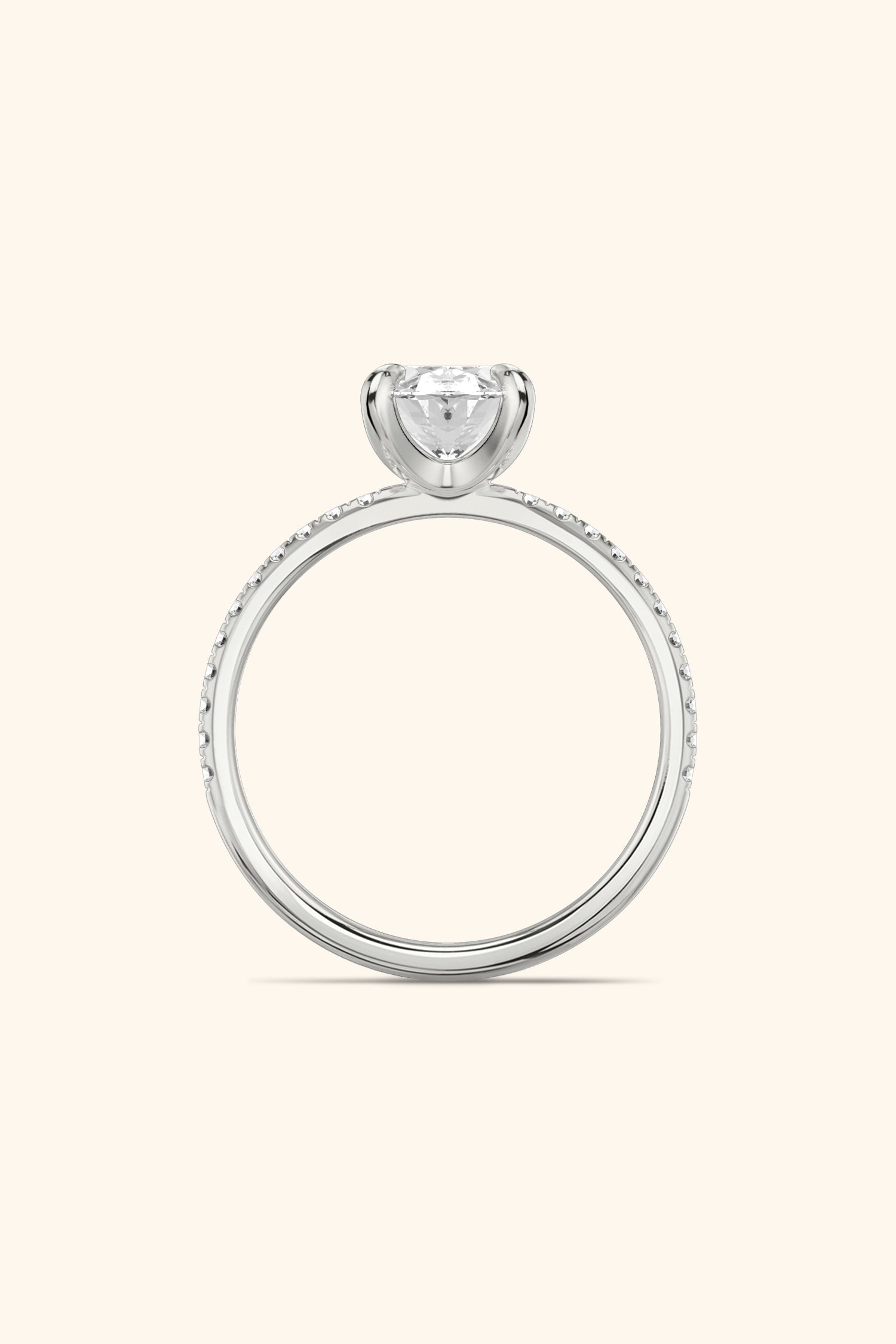 4 Prong Classic Grace Oval Solitaire Pavé Best Ring