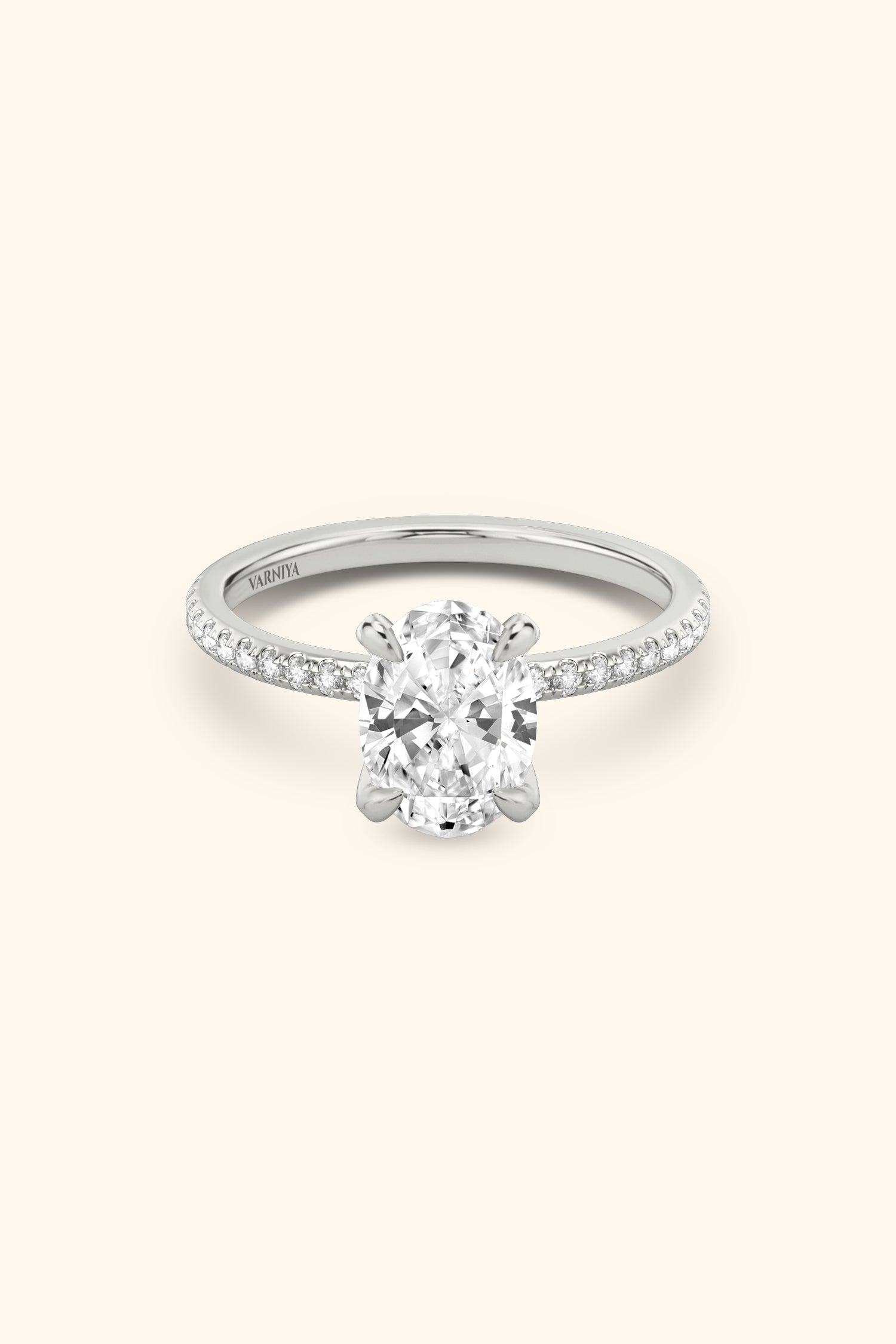 4 Prong Classic Grace Oval Solitaire Pavé Best Ring