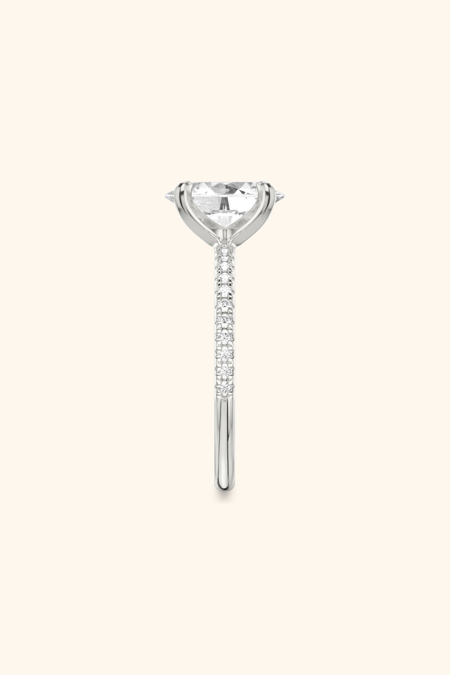 4 Prong Classic Grace Oval Solitaire Pavé Best Ring