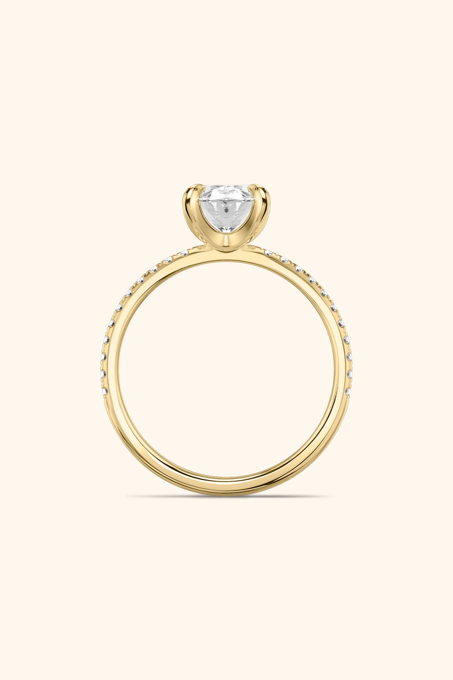 4 Prong Classic Grace Oval Solitaire Pavé Best Ring