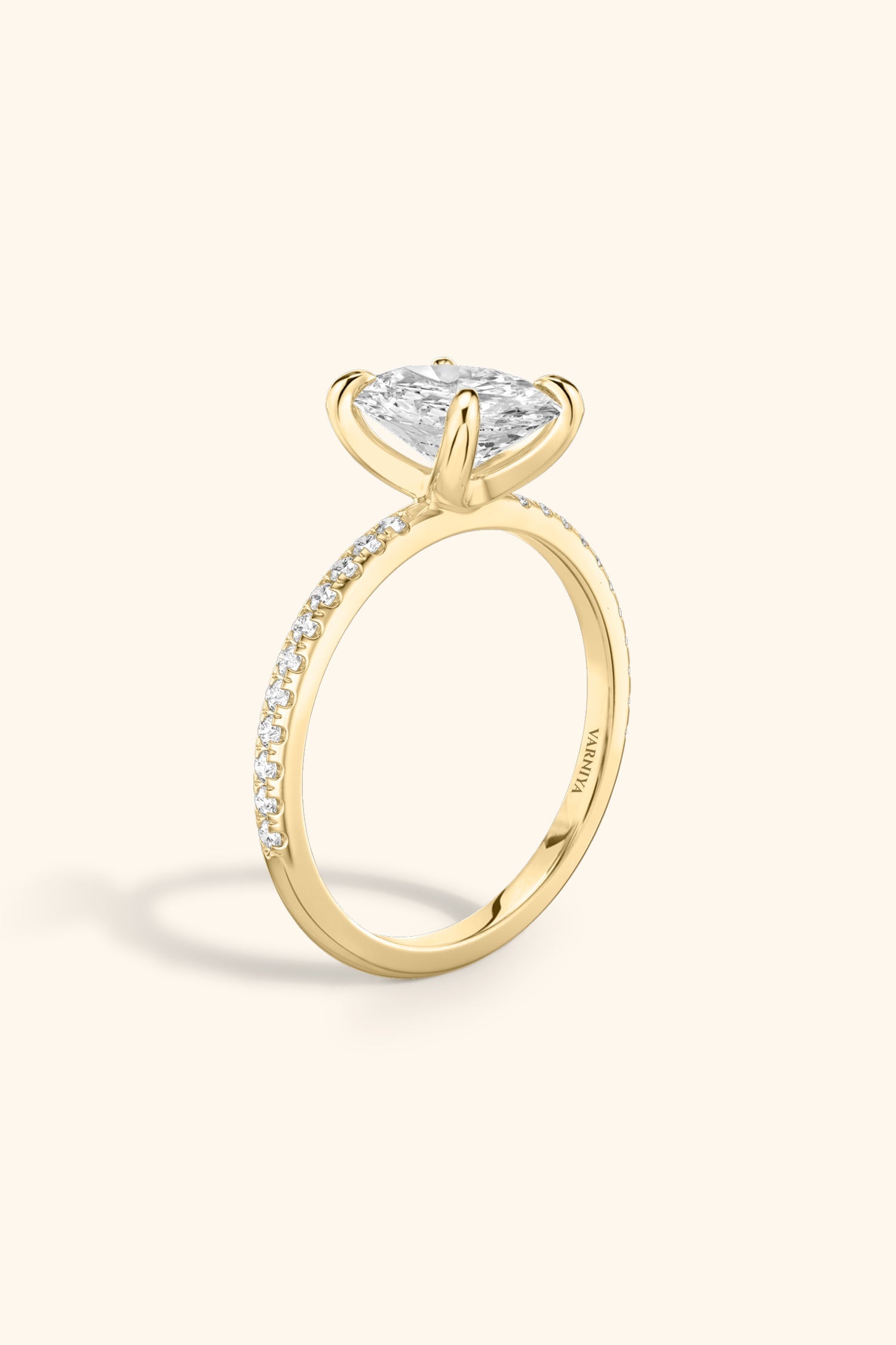 4 Prong Classic Grace Oval Solitaire Pavé Best Ring