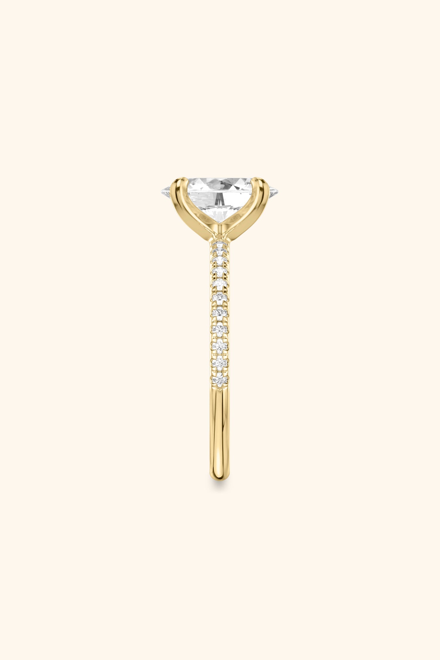 4 Prong Classic Grace Oval Solitaire Pavé Best Ring
