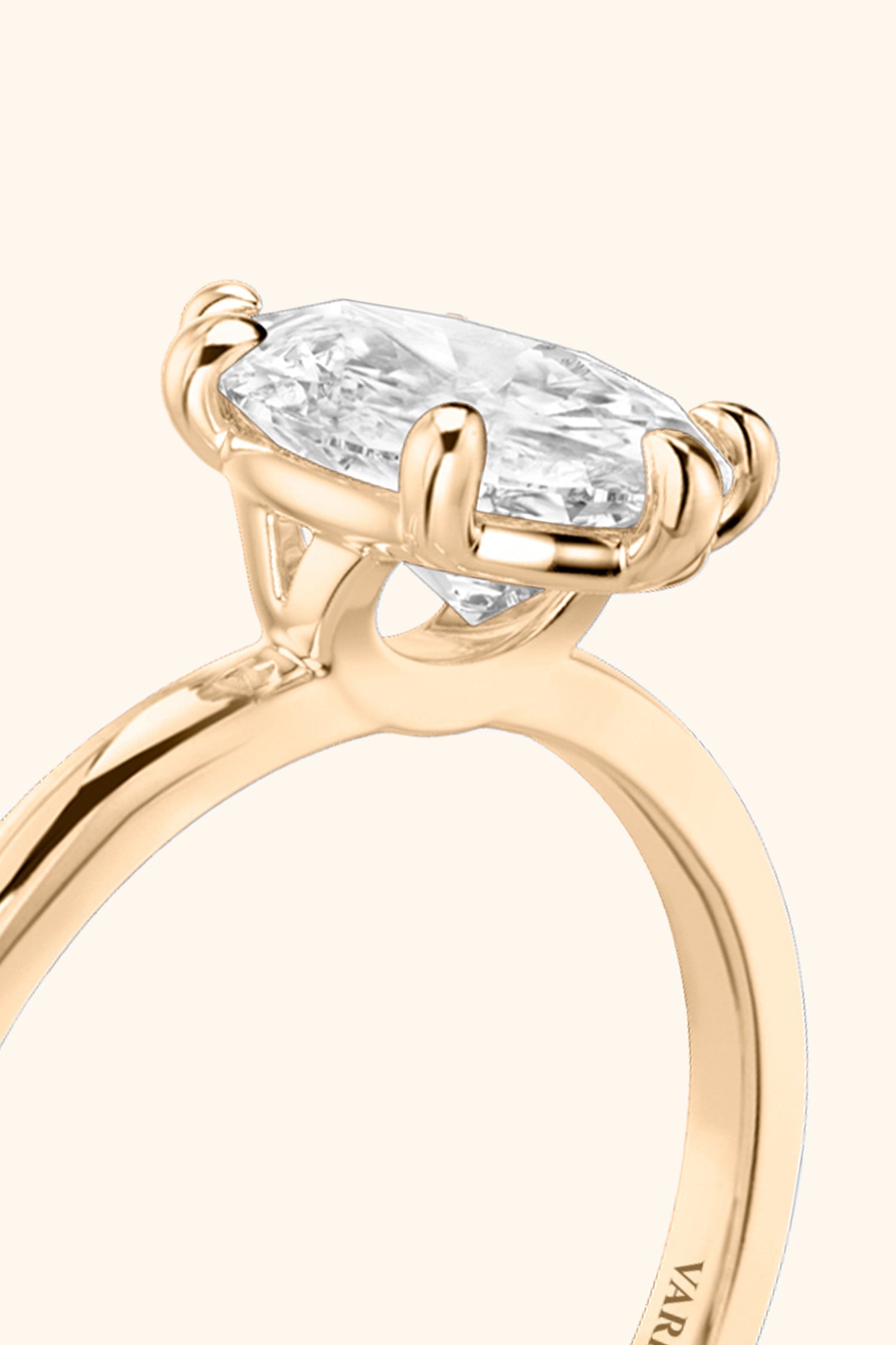 6 Prong Classic Grace Pear Solitaire Ring