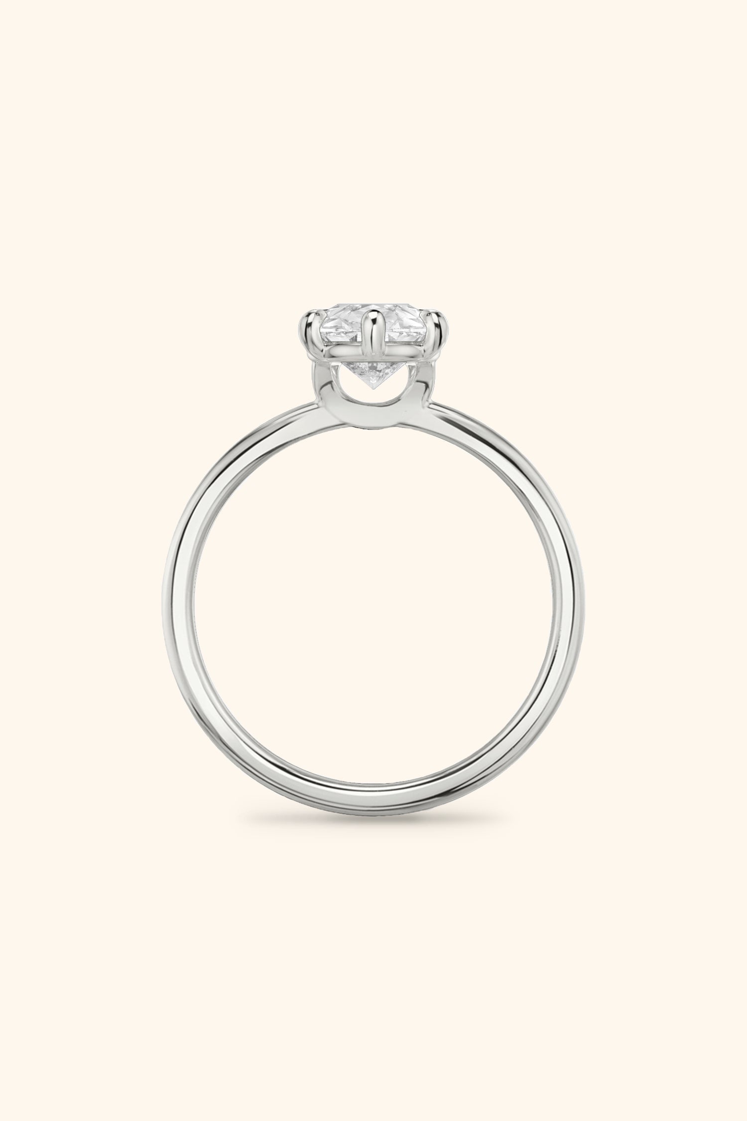 6 Prong Classic Grace Pear Solitaire Ring