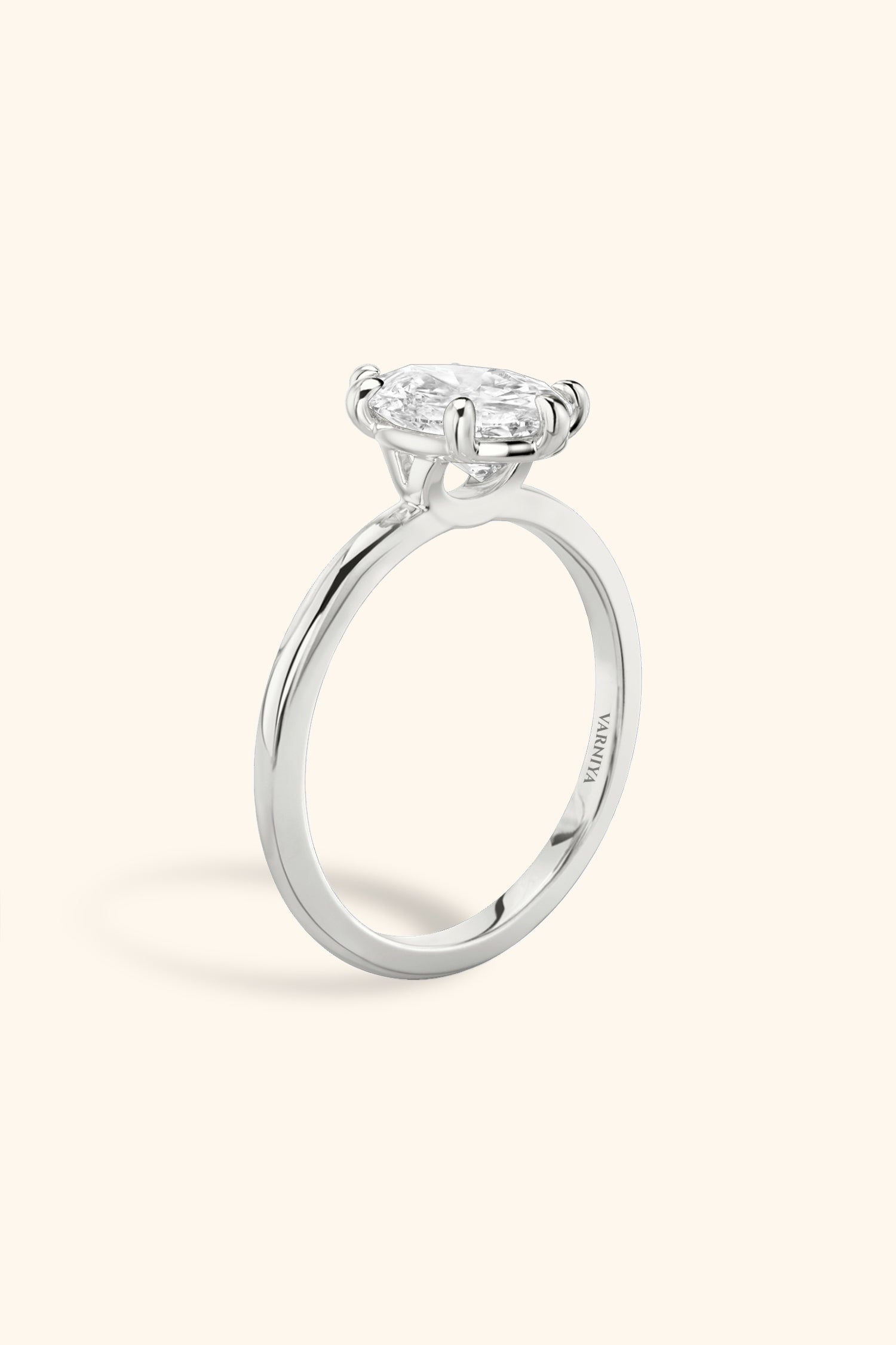 6 Prong Classic Grace Pear Solitaire Ring