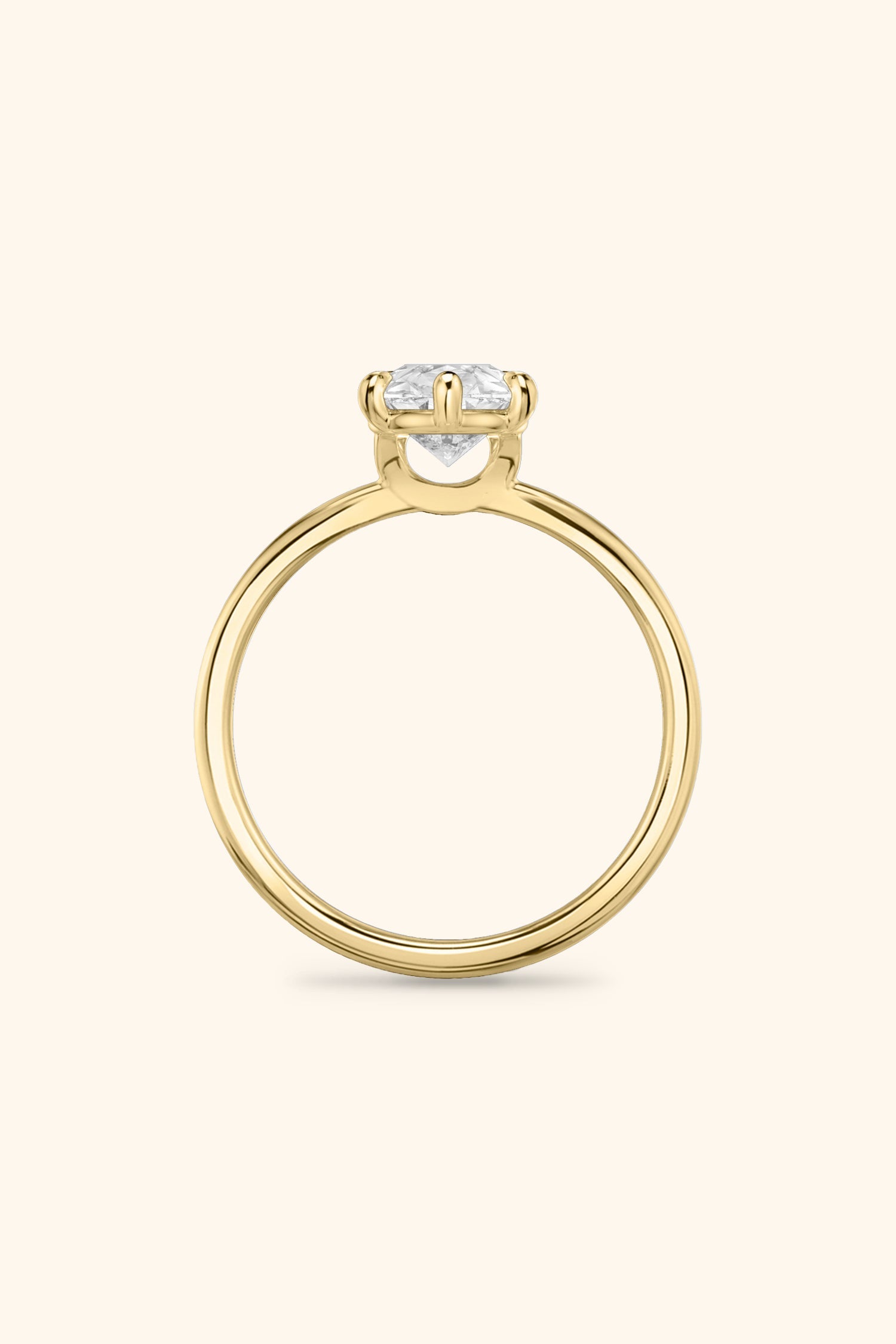 6 Prong Classic Grace Pear Solitaire Ring