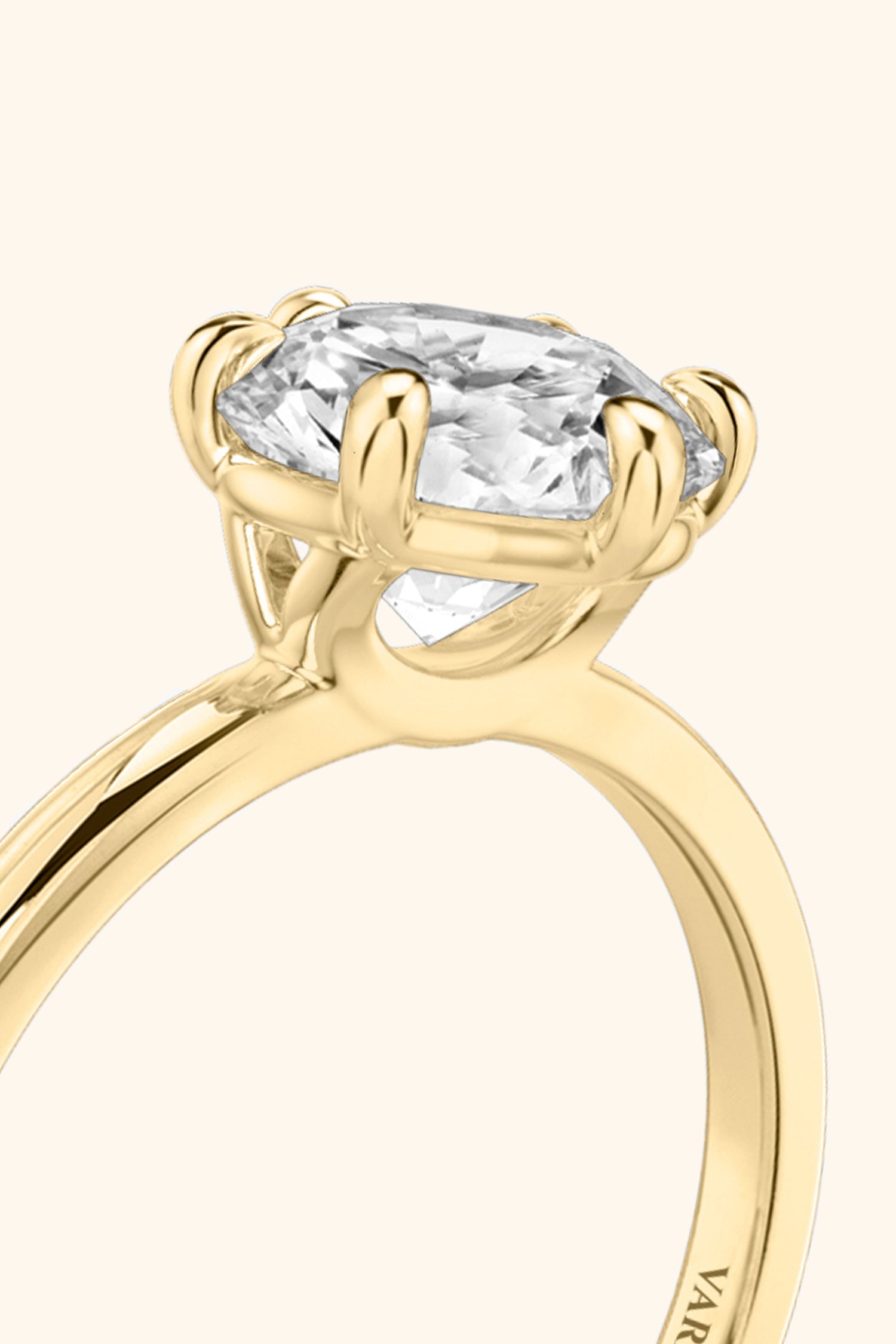6 Prong Classic Grace Ring Set with a Round Diamond