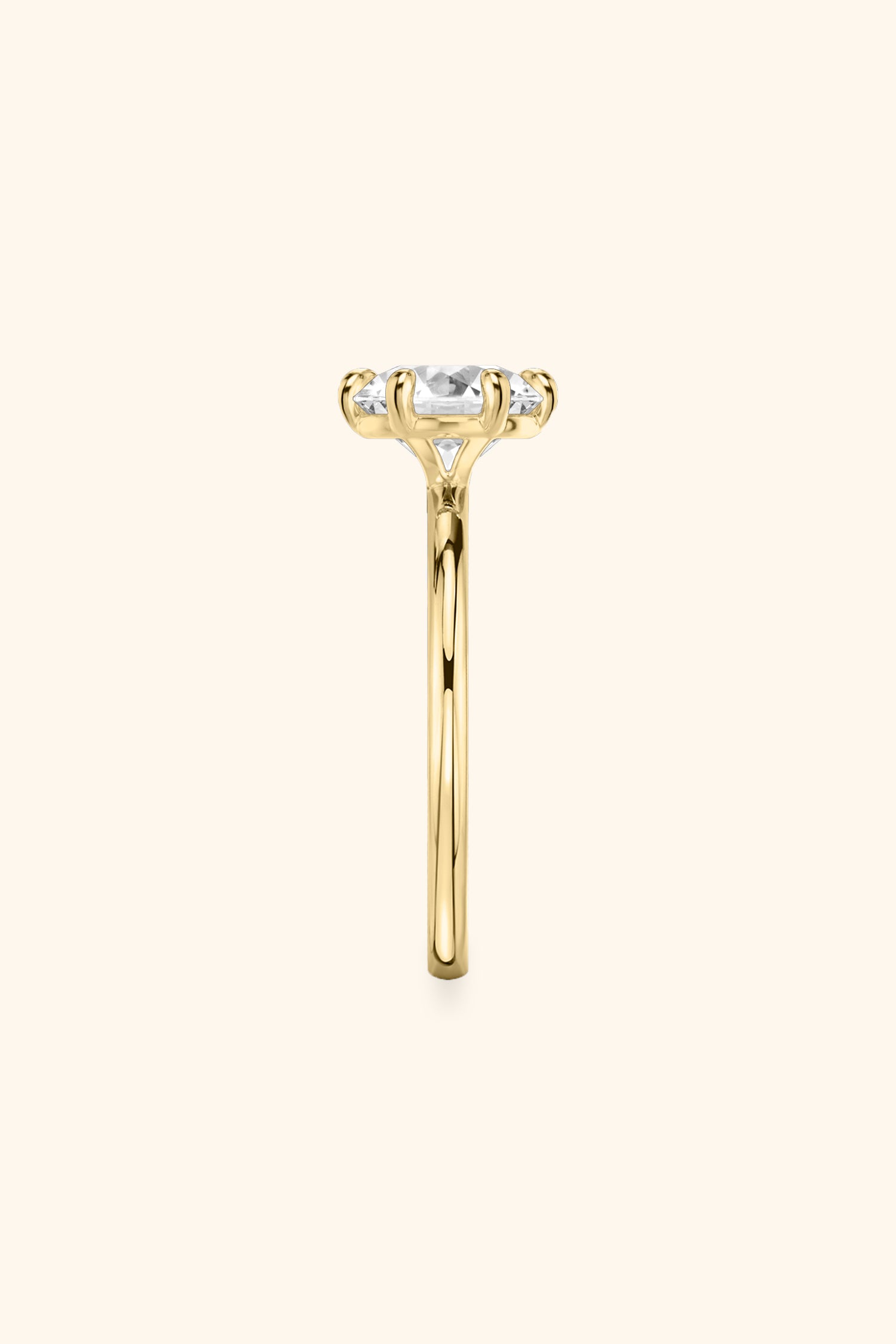 6 Prong Classic Grace Ring Set with a Round Diamond
