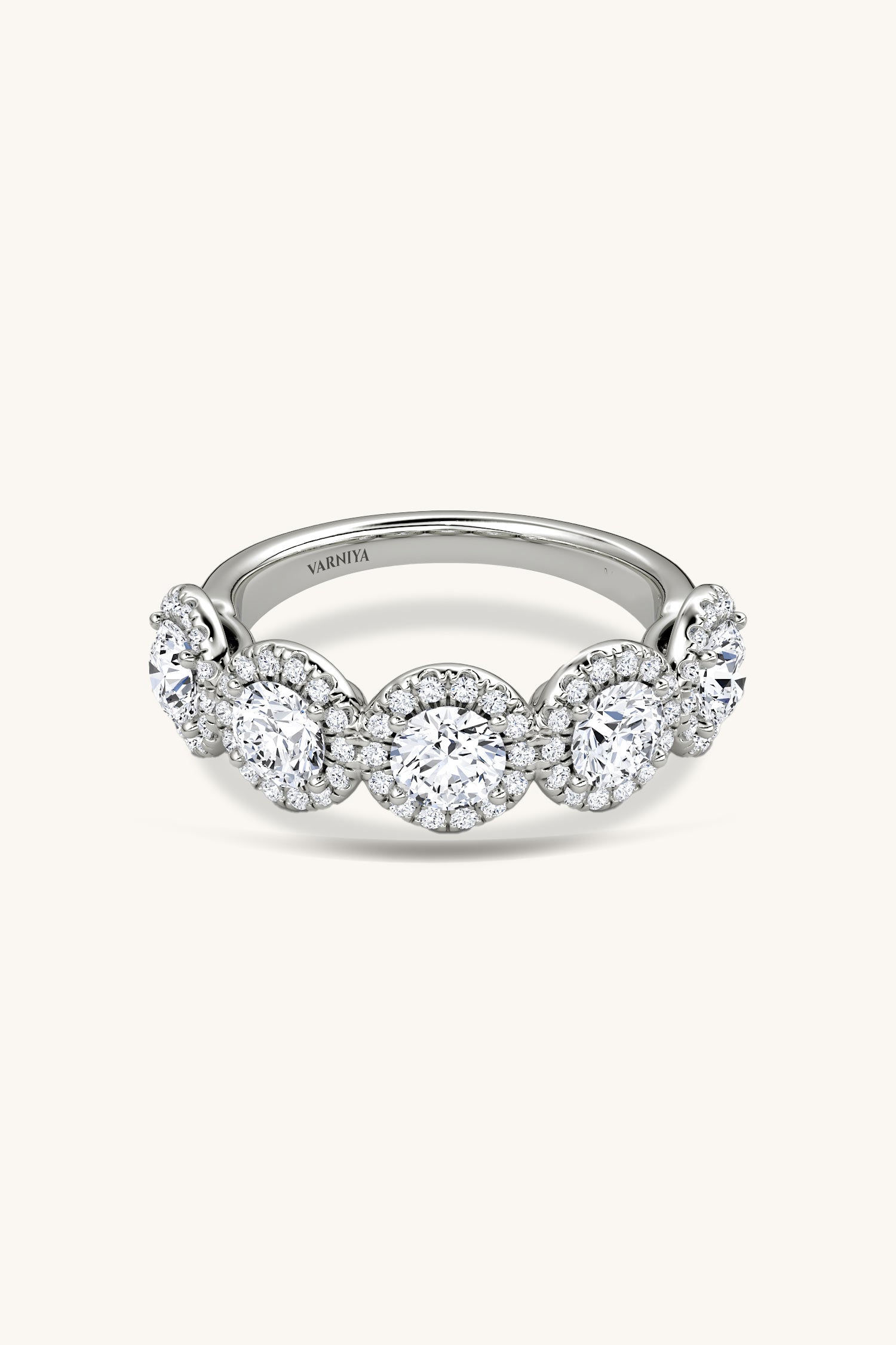 Beatriz Halo Round Brilliant Pave Band