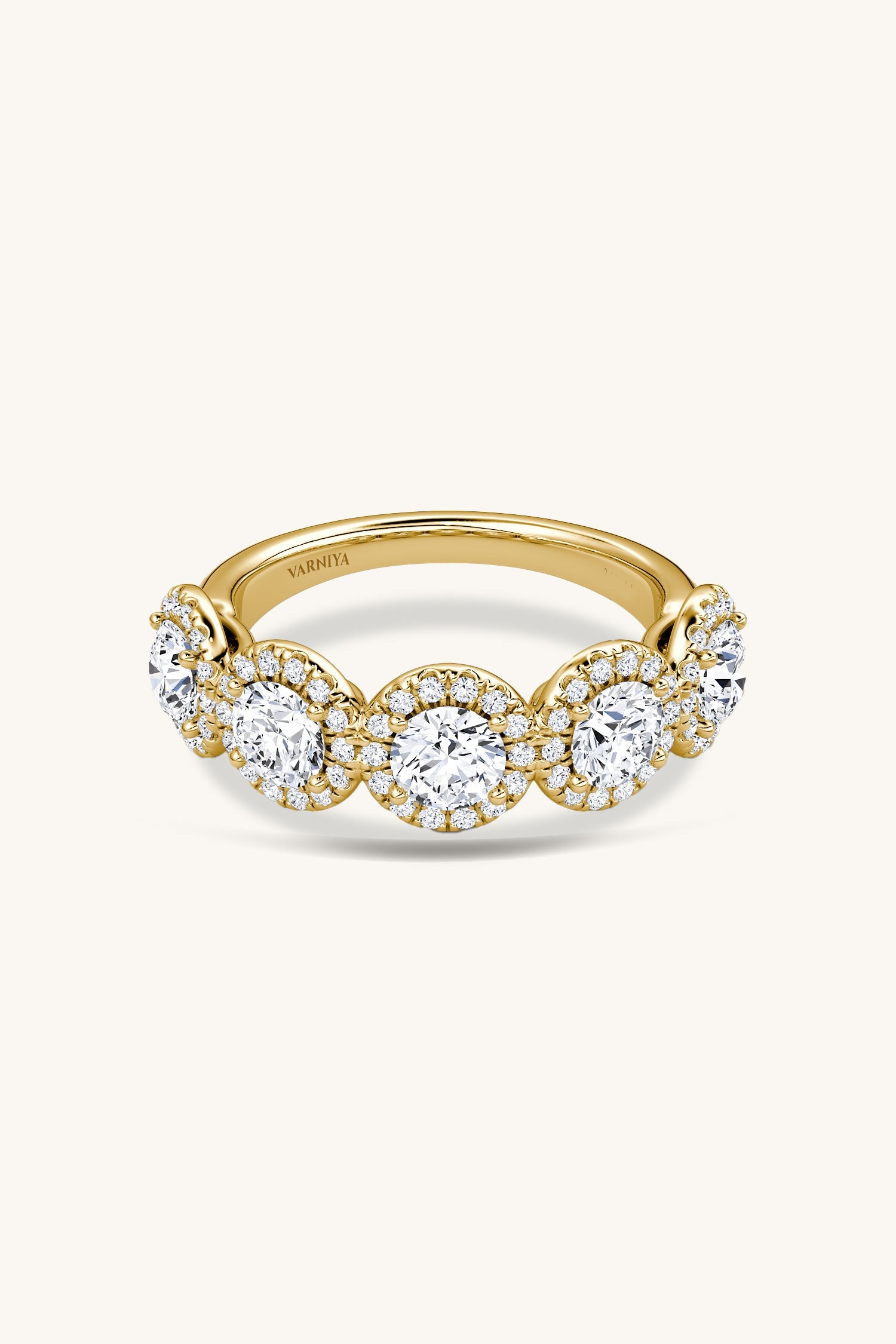 Beatriz Halo Round Brilliant Pave Band