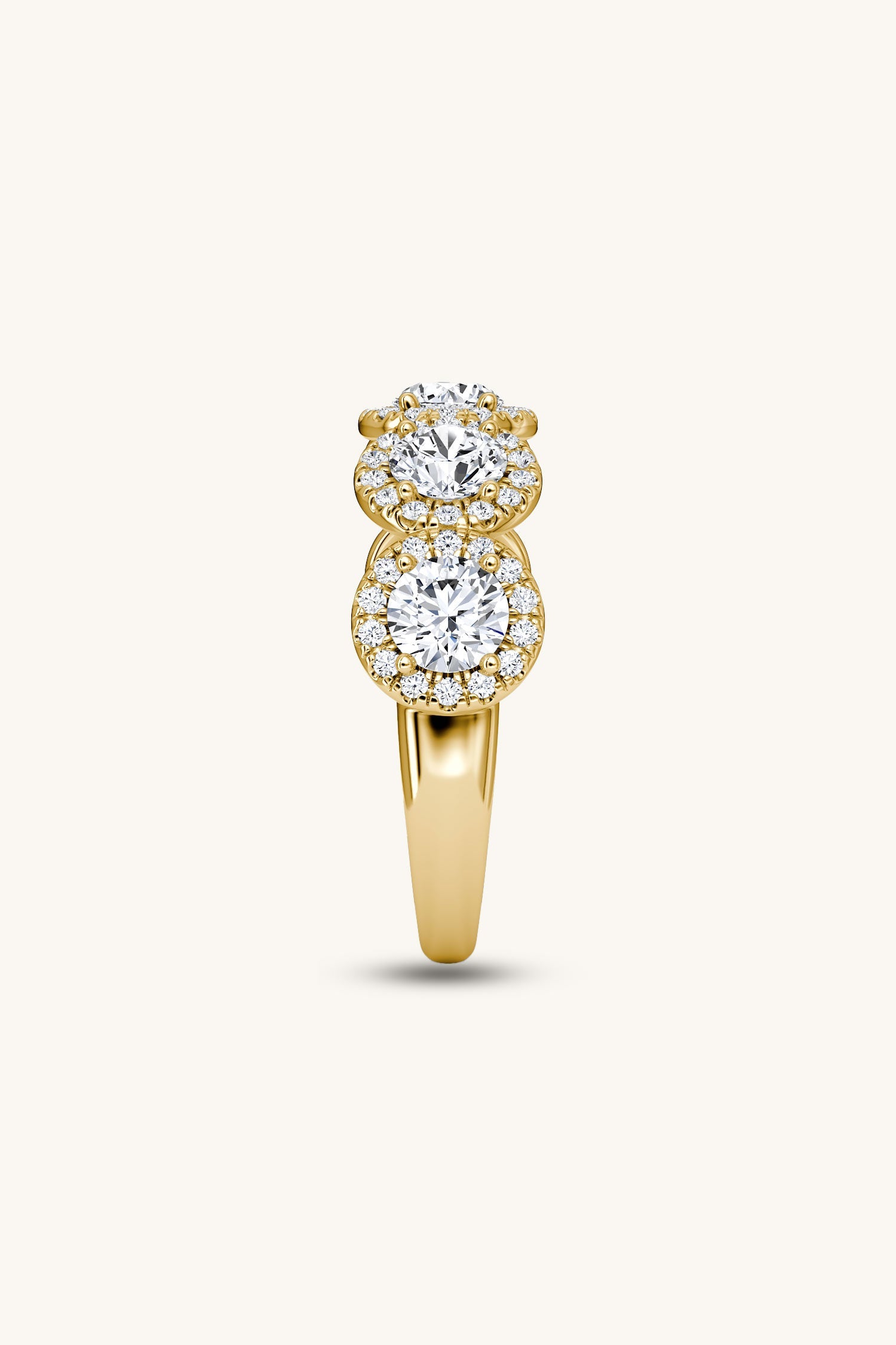 Beatriz Halo Round Brilliant Pave Band