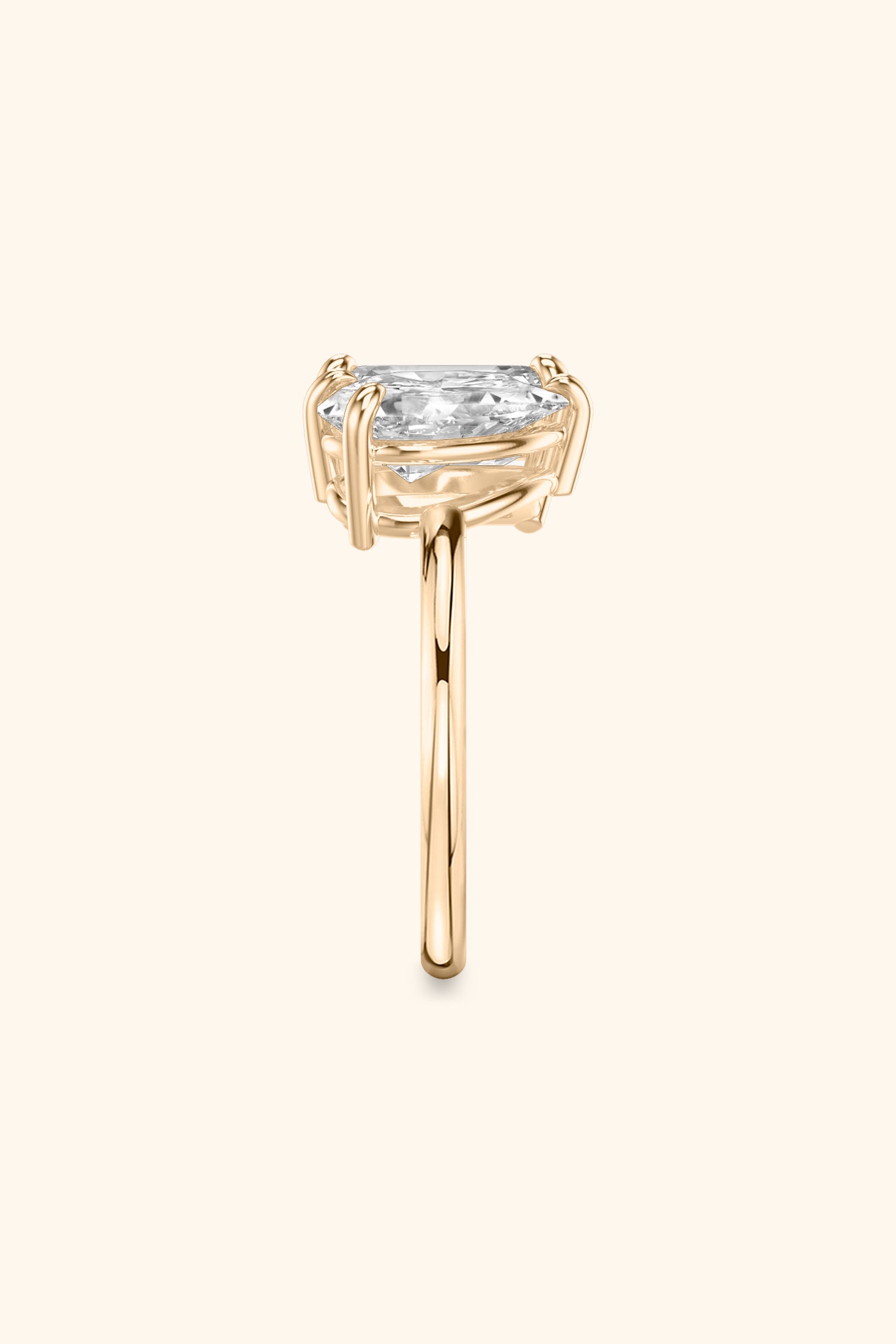 Luminosa Emerald and Pear Solitaire Ring