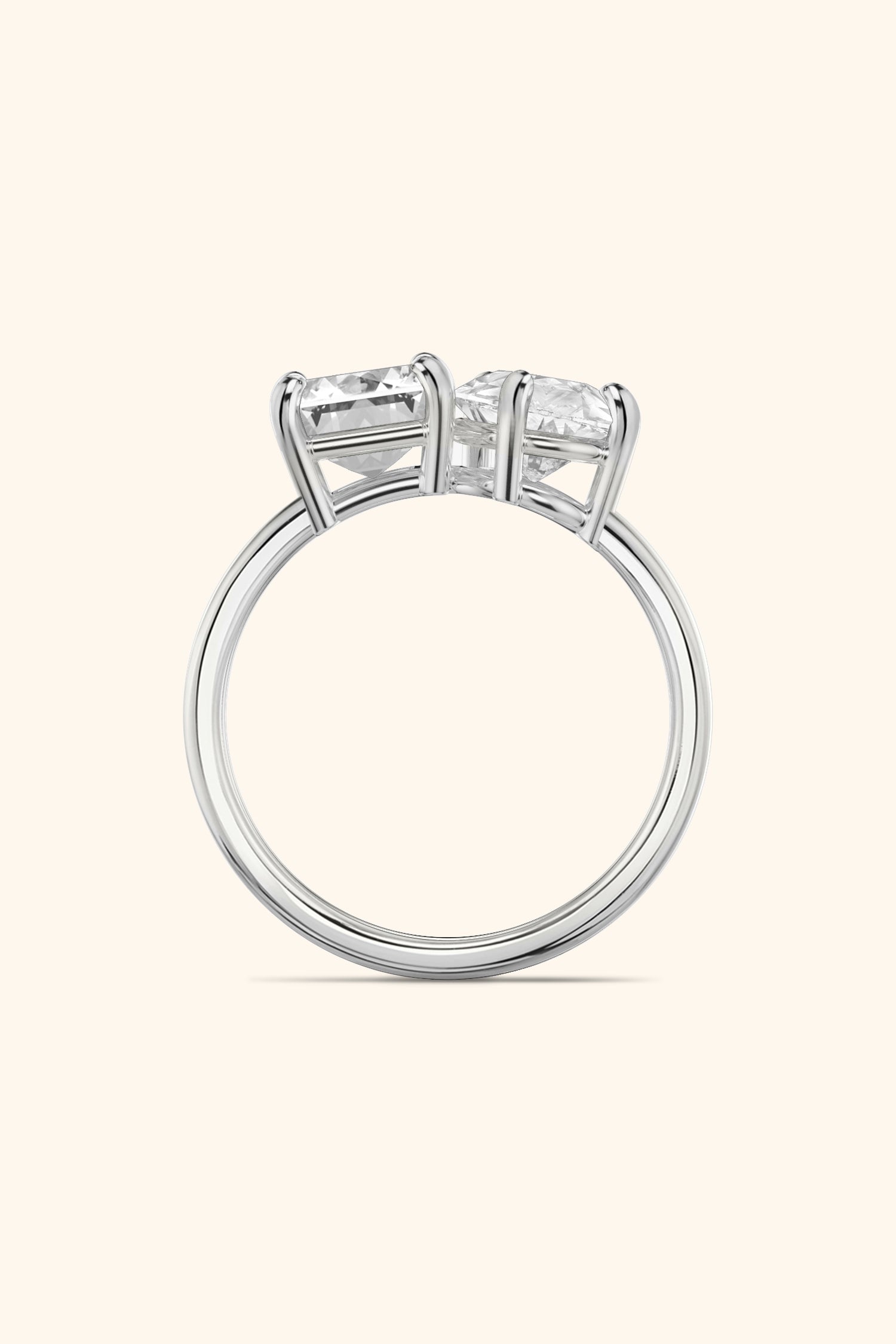 Luminosa Emerald and Pear Solitaire Ring