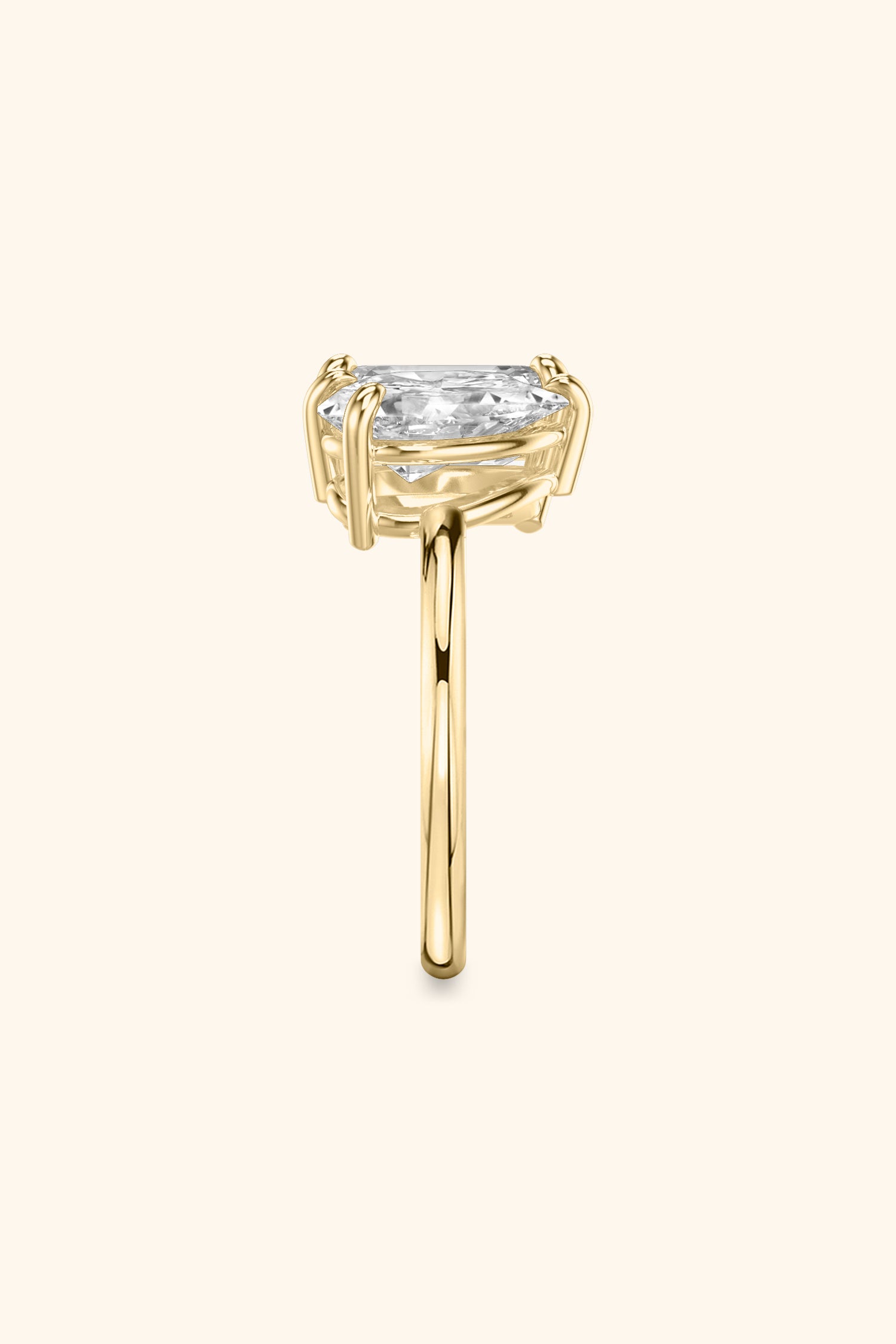 Luminosa Emerald and Pear Solitaire Ring