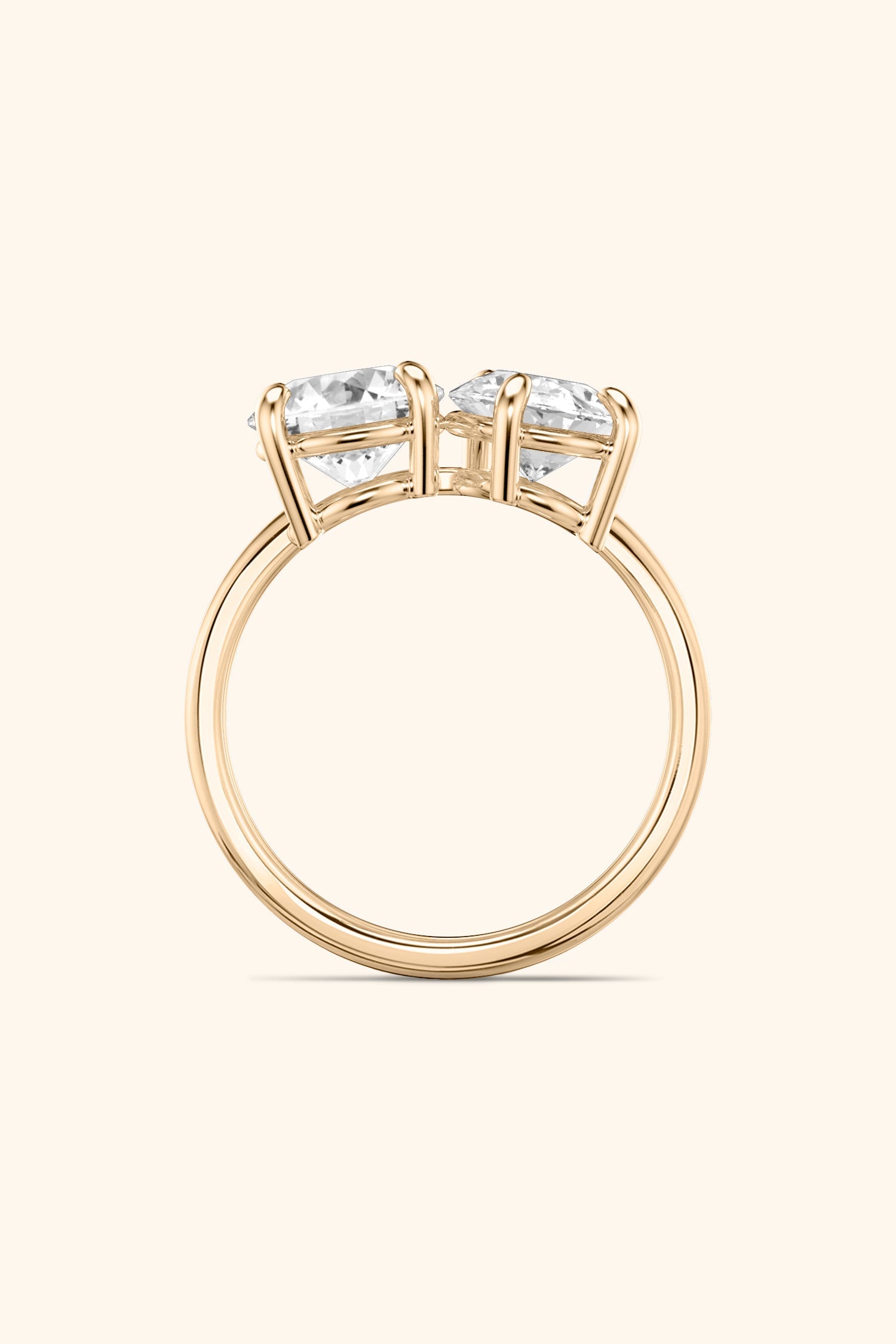Luminosa Round and Pear Solitaire Ring
